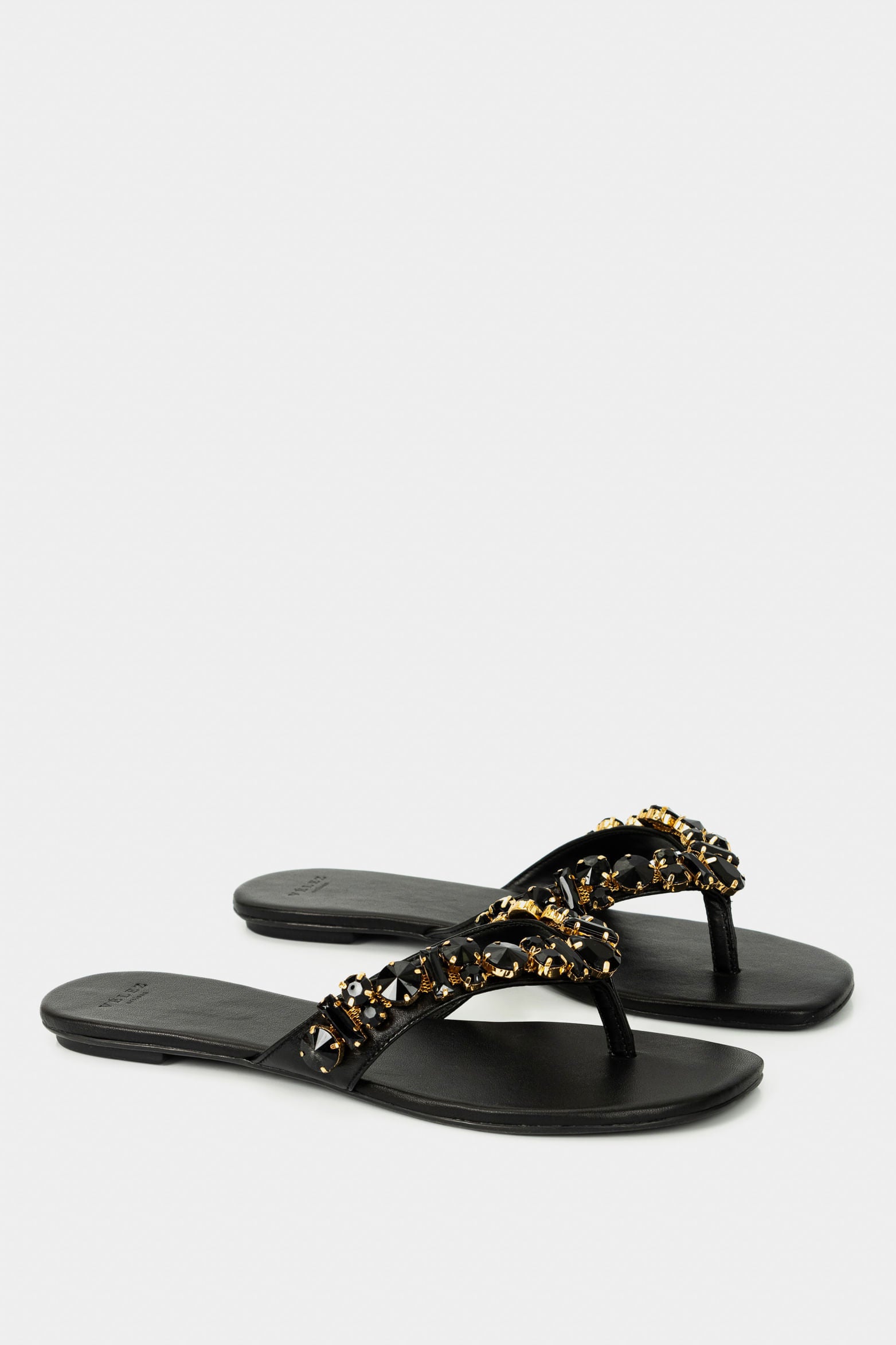 Stone Flat Leather Sandals