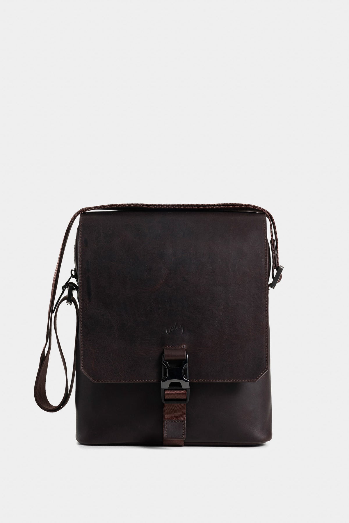 Accra aged-effect leather crossbody bag for men