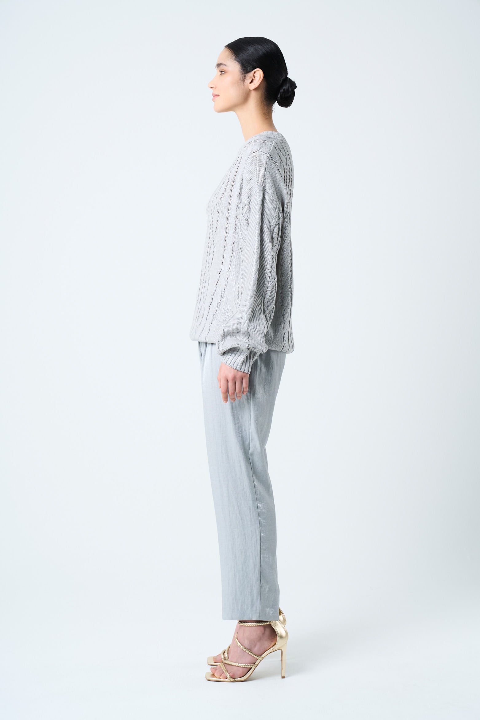 Layla knitted sweater for women with resin effect