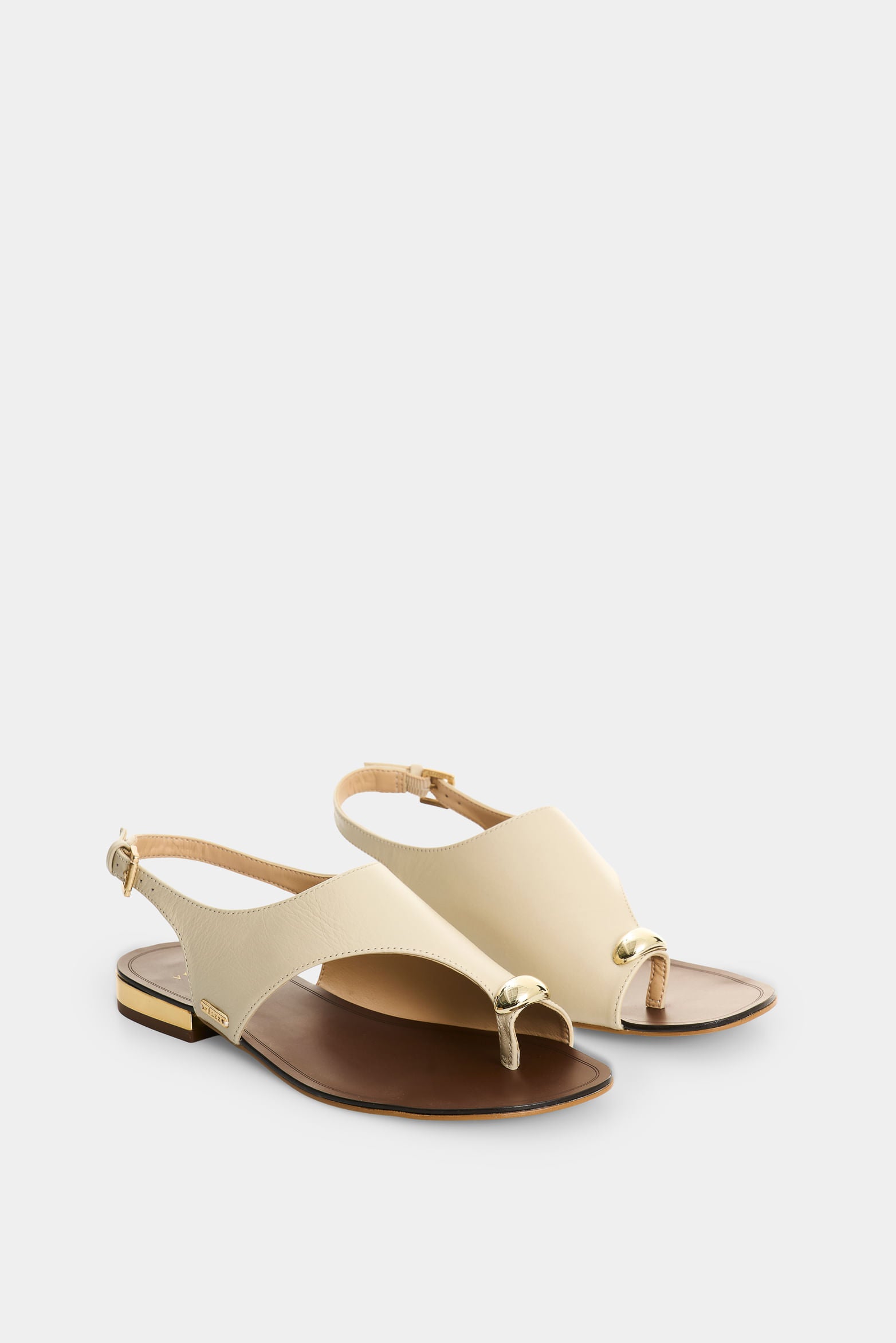 Leather Flat Sandals for Women Aqua