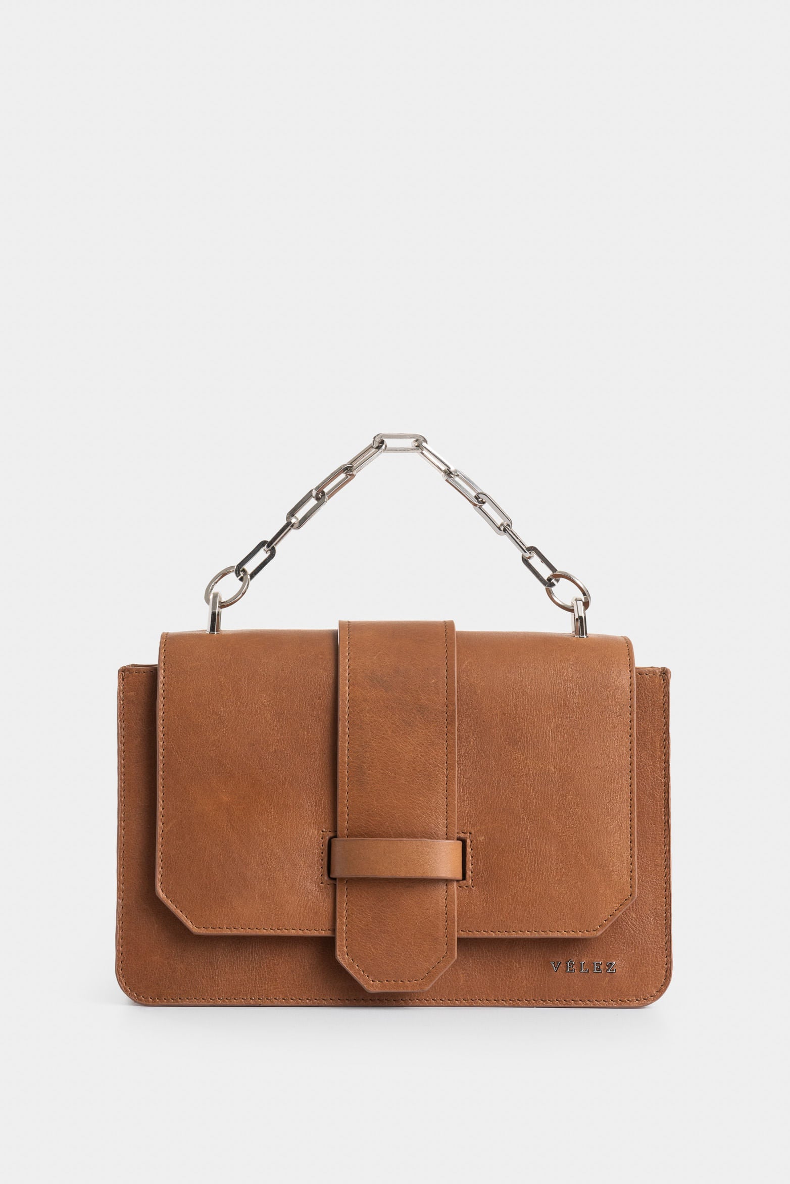 Garniel Maxi Hair Leather Bowling Bag for Women with Chain