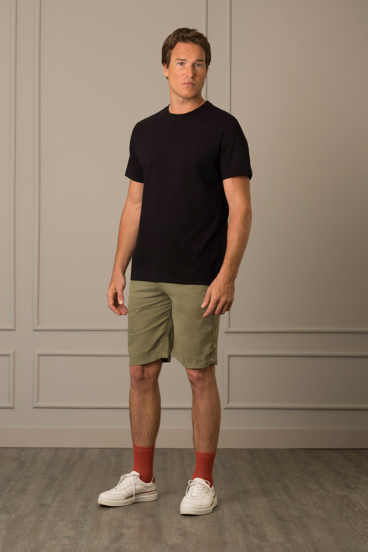 Men’s Peru Crew Neck Basic T-Shirt in Black Jersey