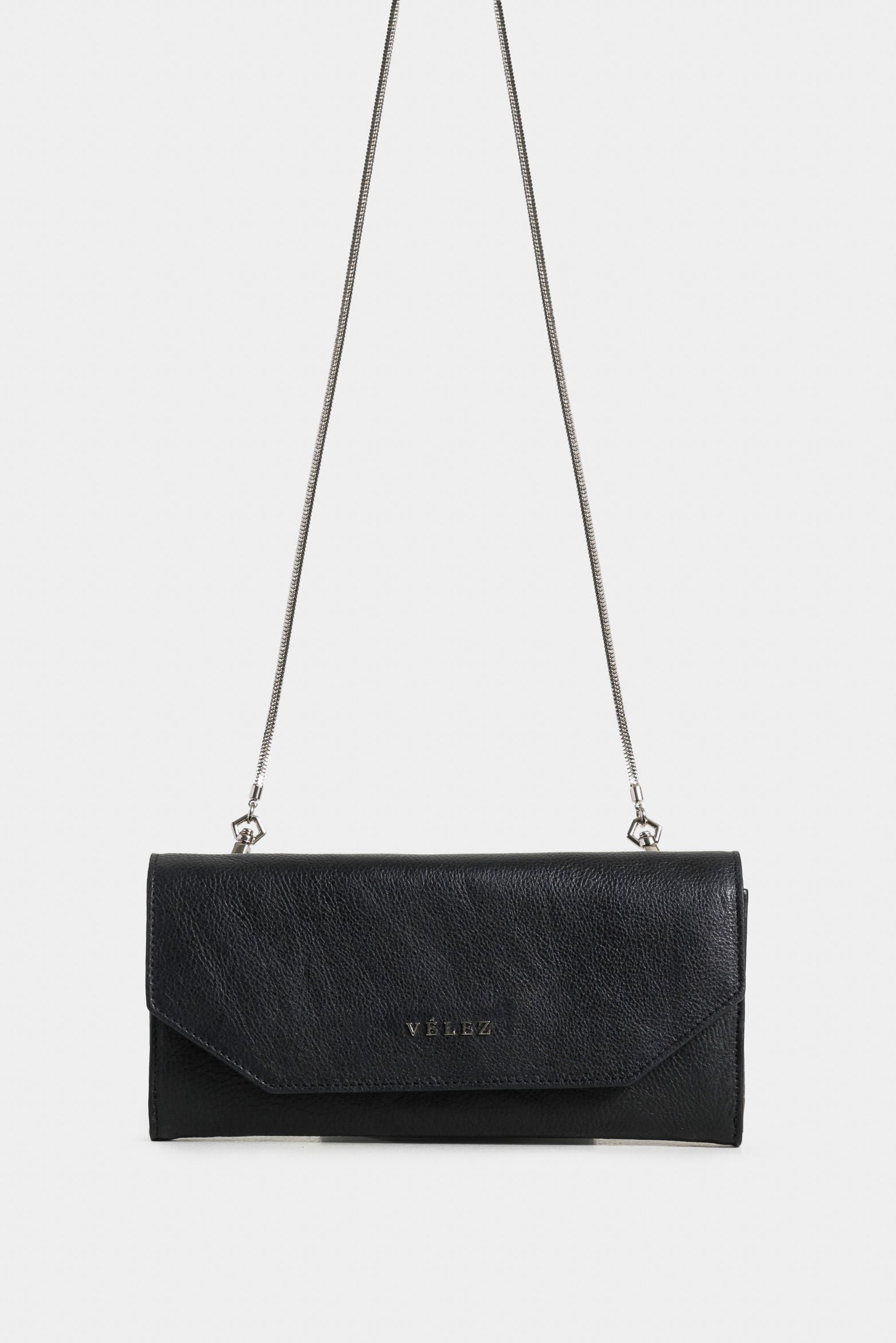 Smooth Leather Checkbook Holder for Women with Removable Chain