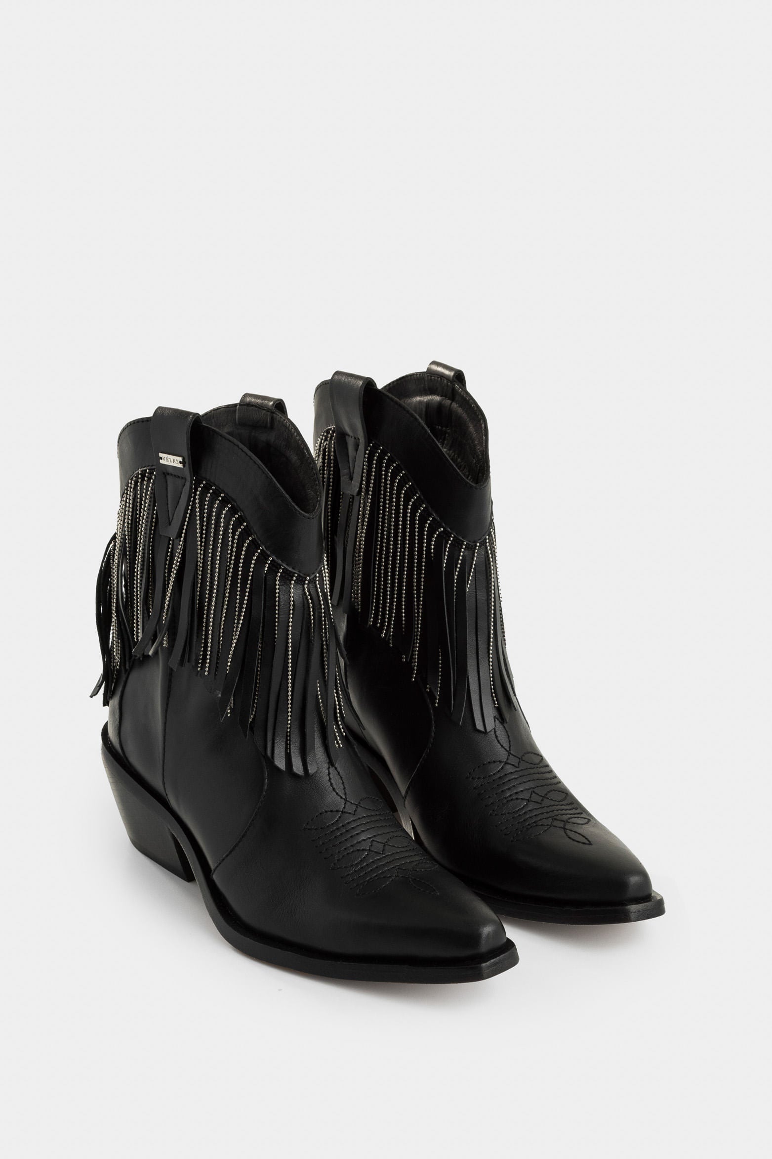 Vega Leather Texan Boots for Women with Fringe
