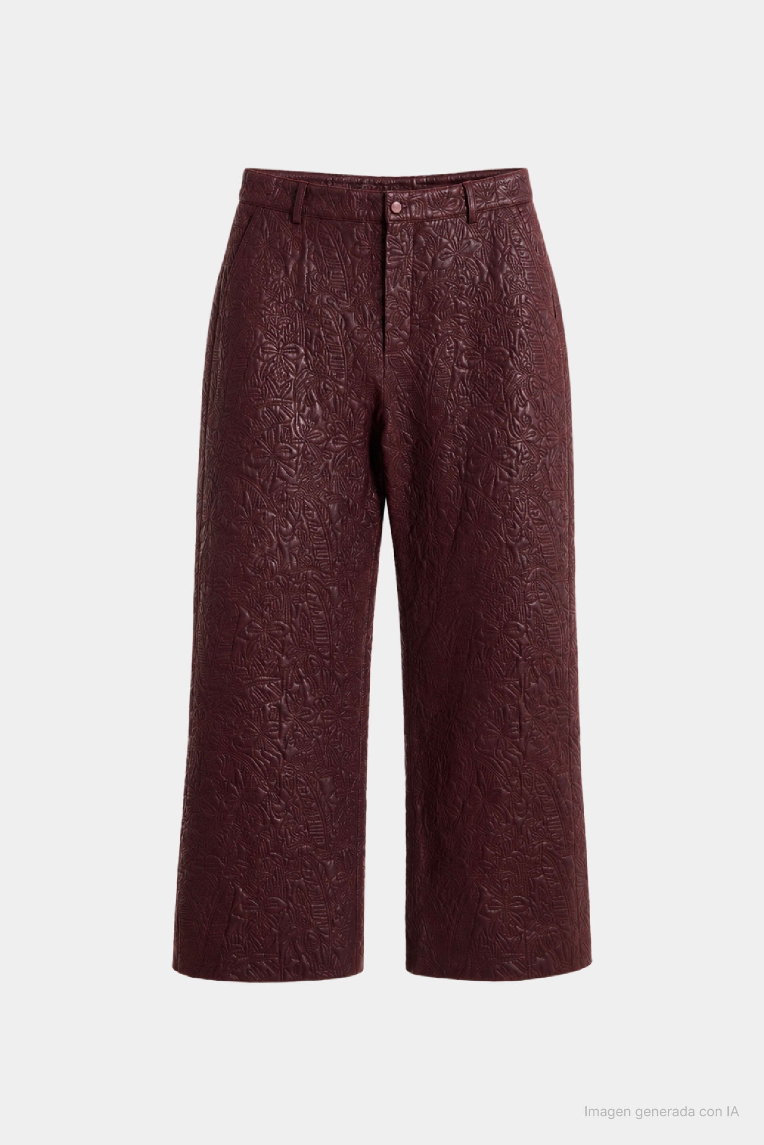 Women's Starlight Palms Leather Trousers with Orchid Embroidery