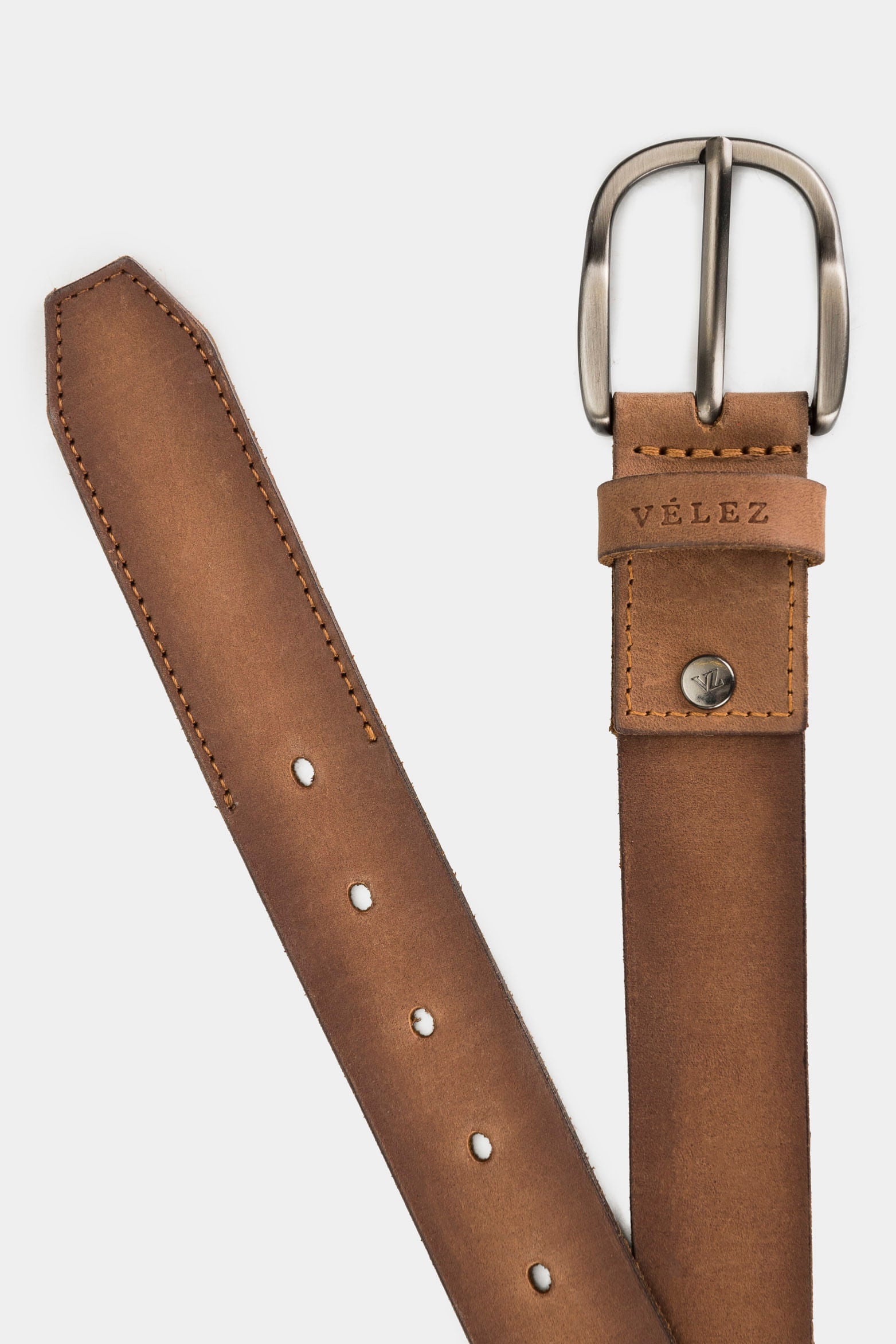 Men’s Onyx Belt in Honey Leather with Contoured Aged Effect