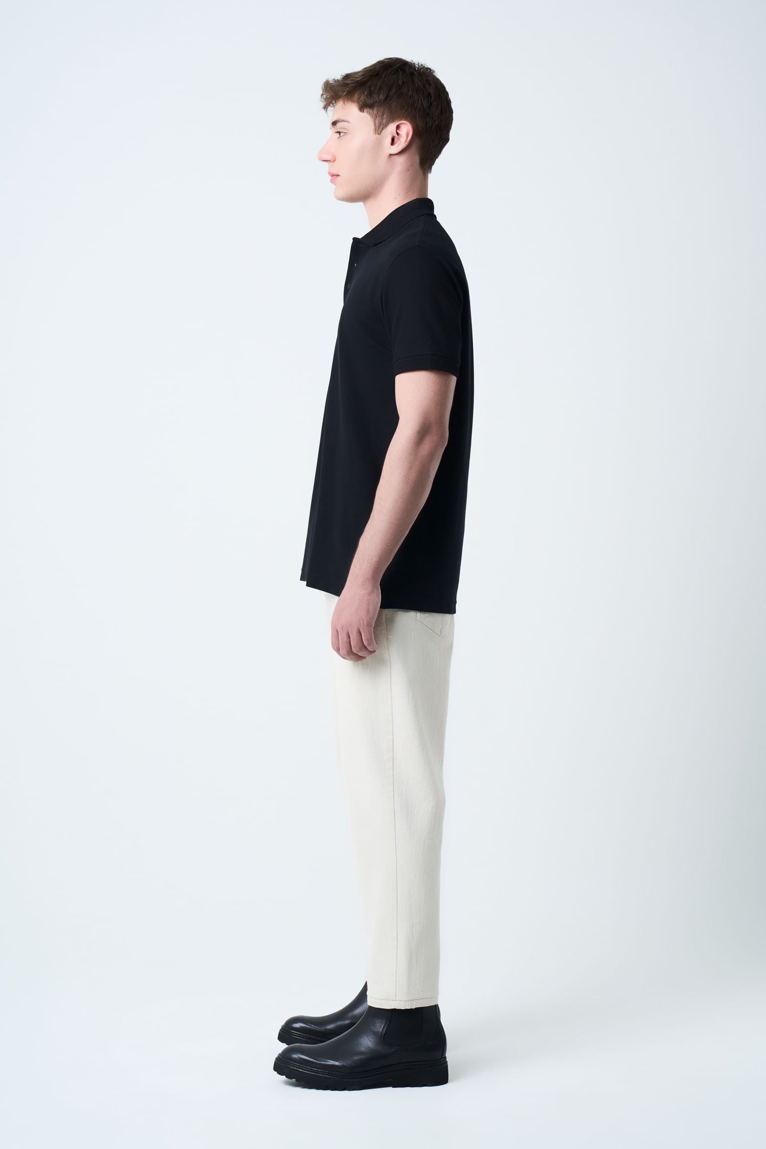 Men’s SemiFit Polo with Jacquard Detail