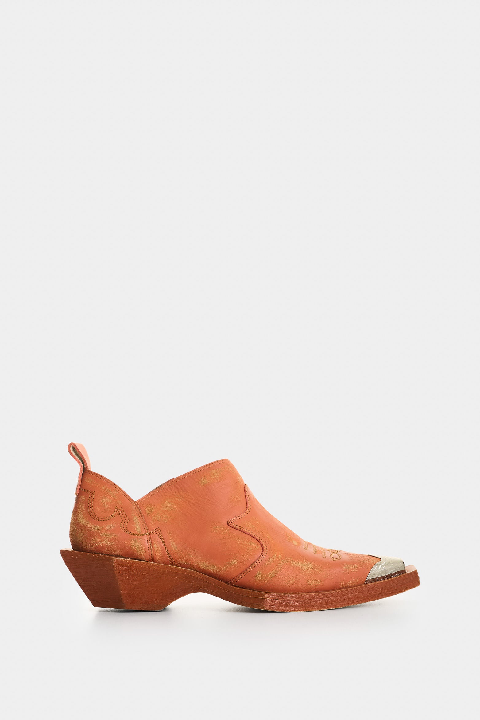 Women's Western Leather Mule Booties
