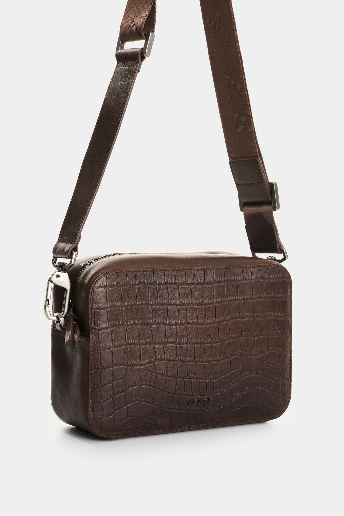 Embossed leather crossbody bag for men Gael