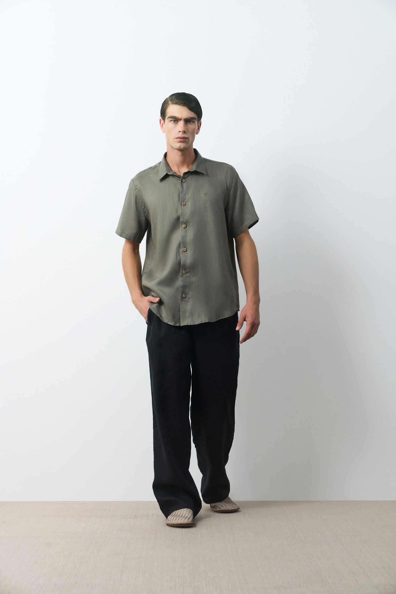 Siena short-sleeve linen shirt for men
