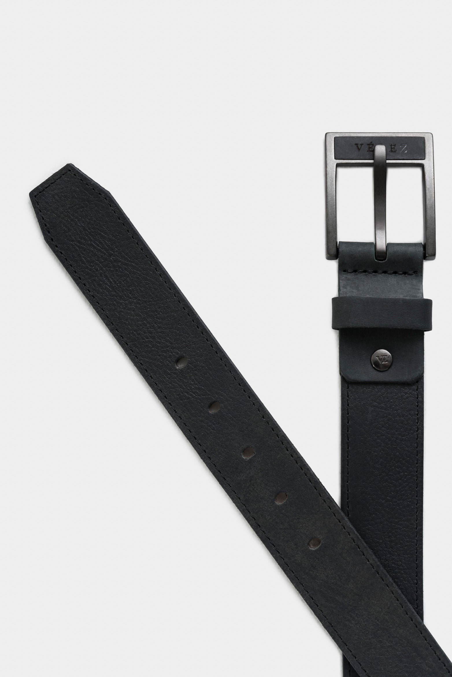 Men's Cyclon Trapezoid-Tip Leather Belt