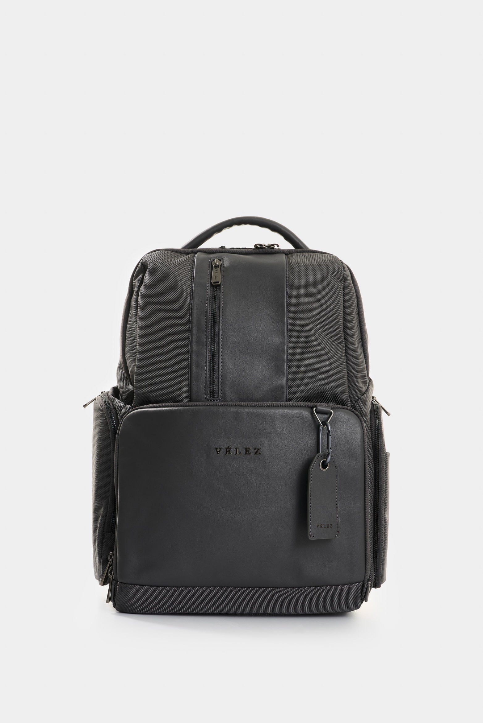 Security Backpack in Canvas for Men with Leather Details