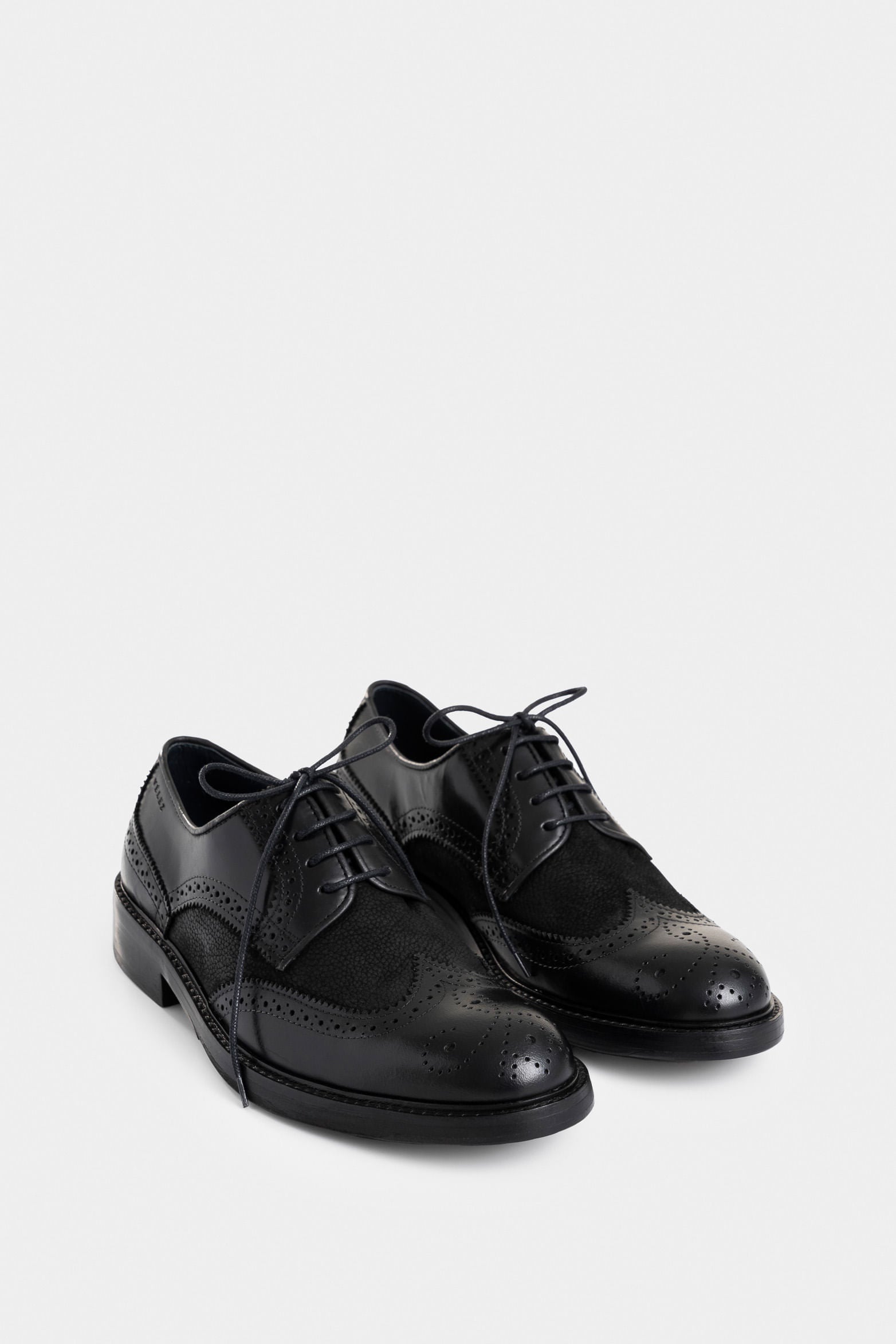 Men's Solar Lace-Up Leather Shoes with Mixed Textures