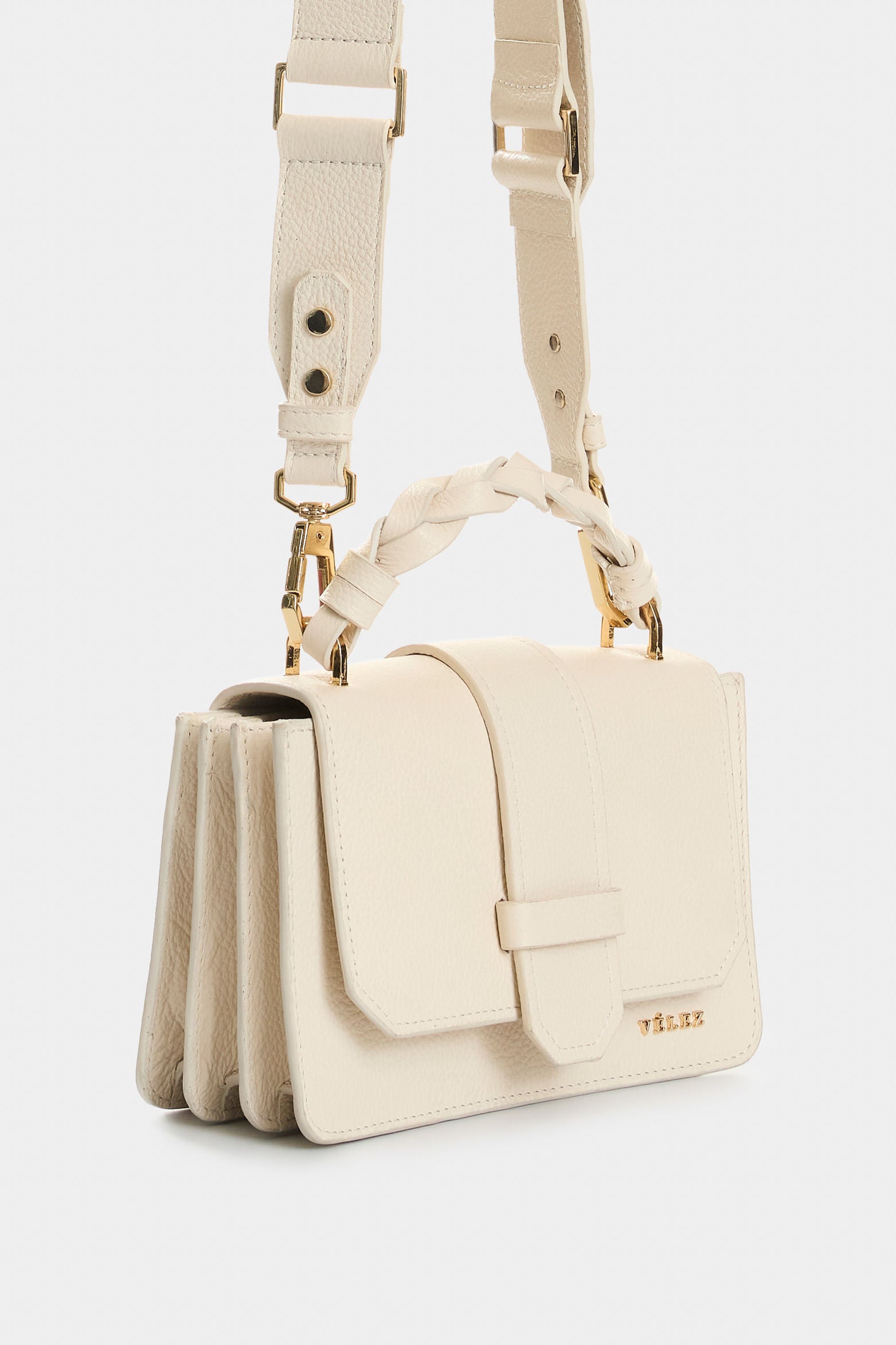 Garniel Women's Hands-Free Leather Bag with Woven Handle