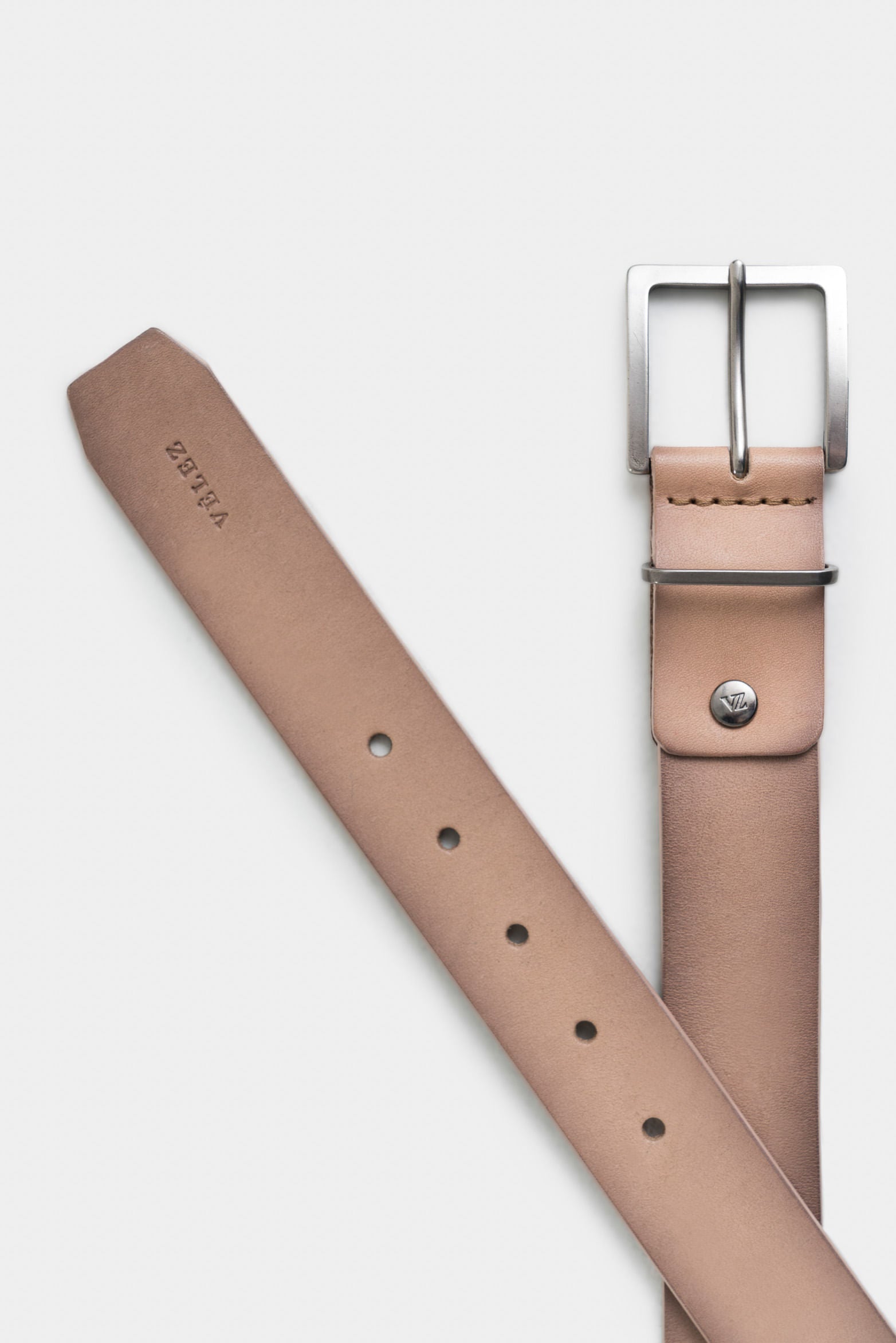 Luster Trapezoidal-Tip Leather Belt for Men