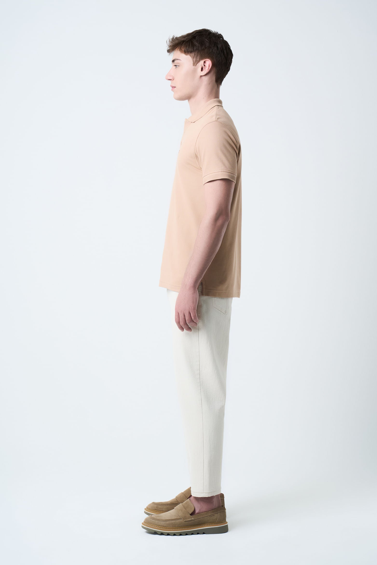 Semi-Fitted Men's Polo with Jacquard Detail