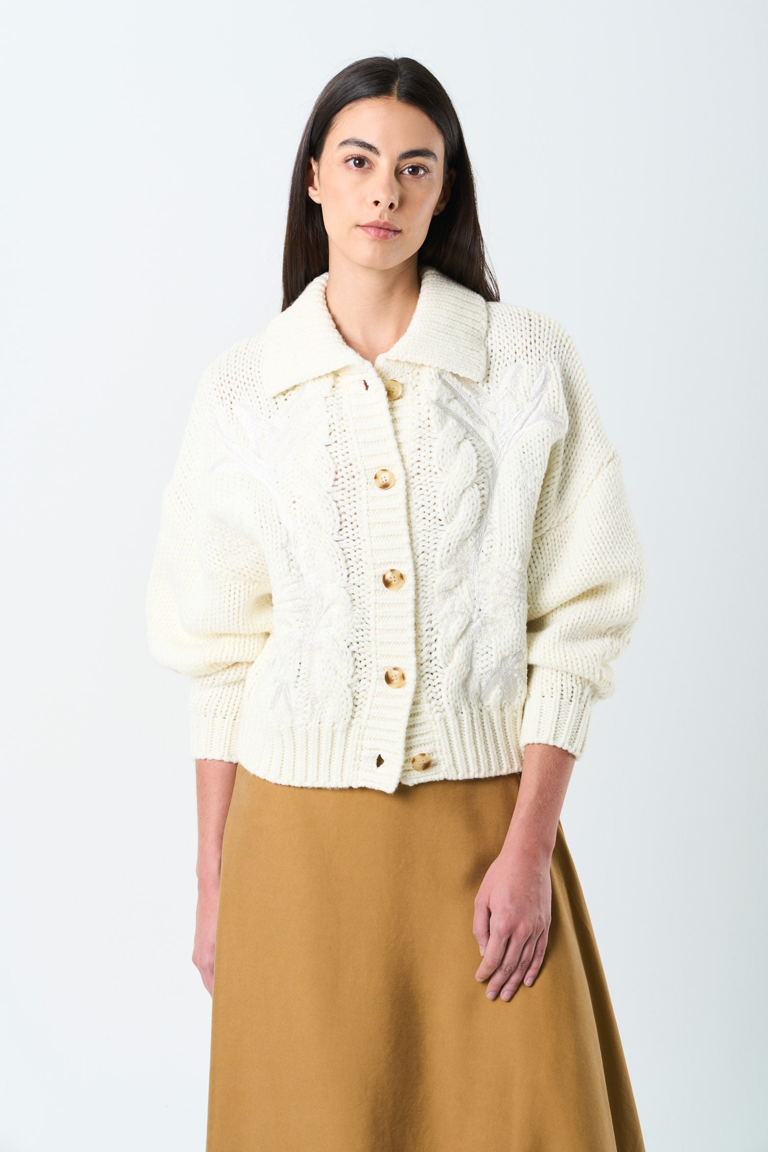 Kalixto Embroidered Knit Cardigan for Women