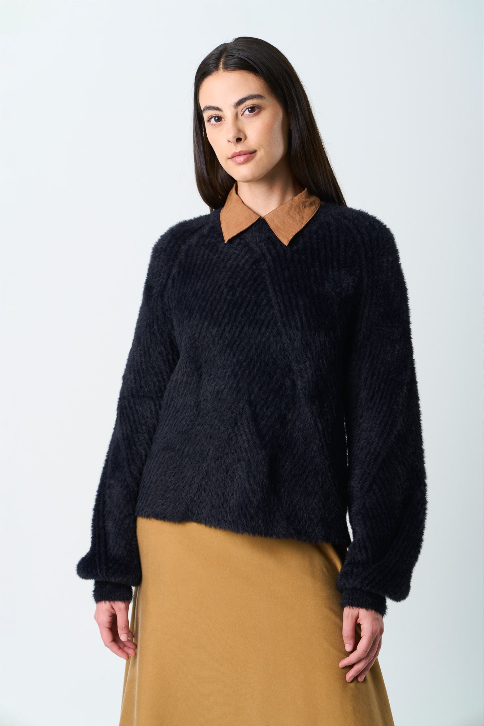 Asymmetrical ribbed Liora sweater for women