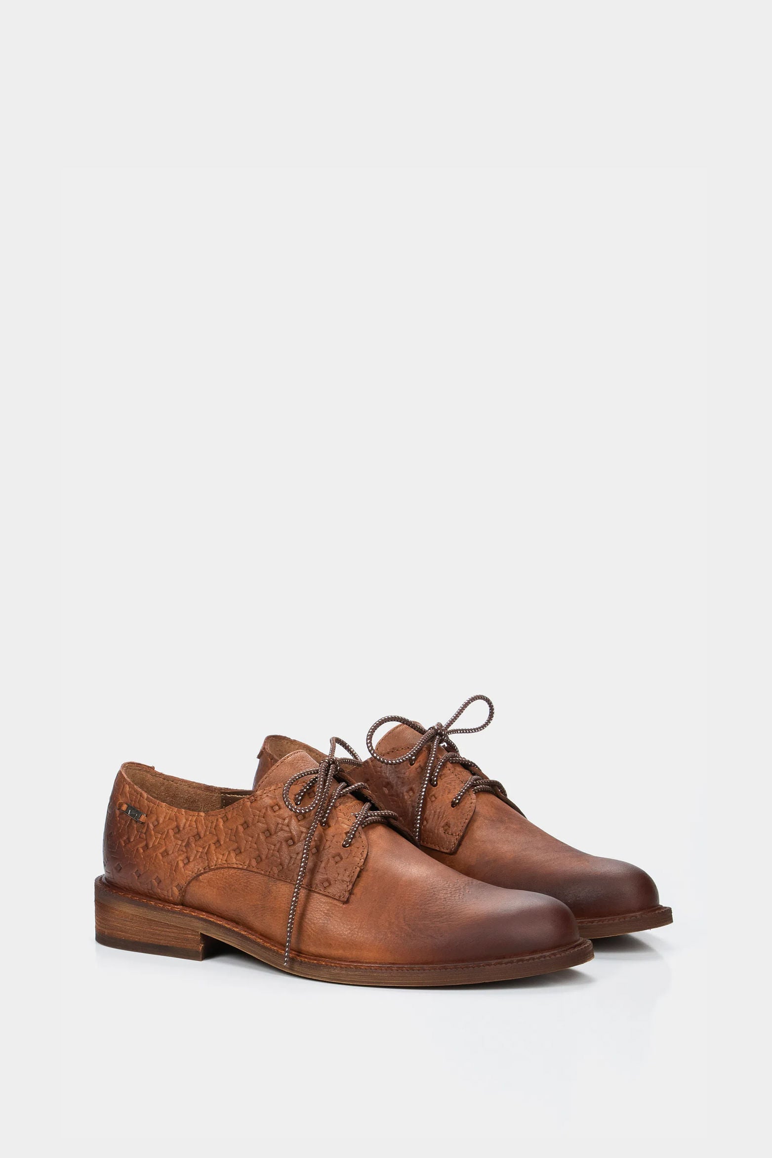 Miel Embossed Leather Randy Lace-up Shoes for Women