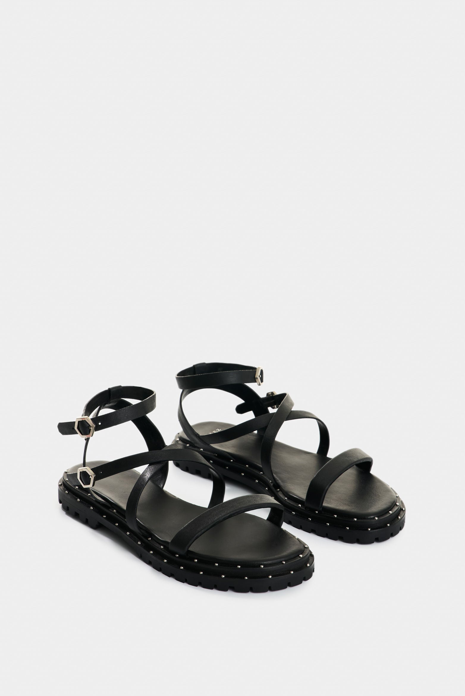 Orion Flat Leather Sandal for women with studs