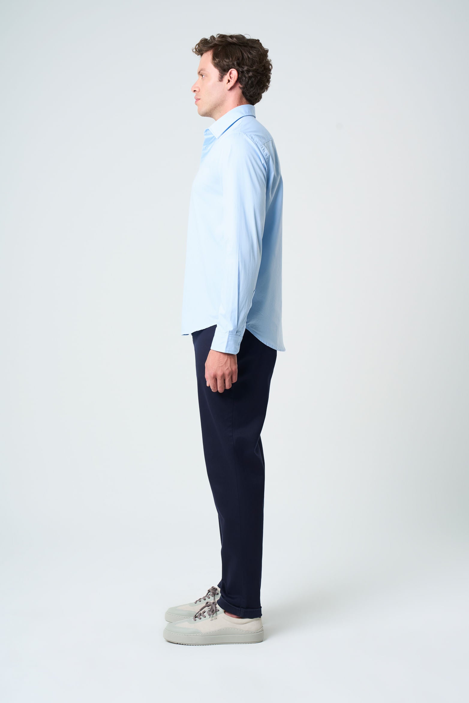 Poplin shirt for men semi-fitted