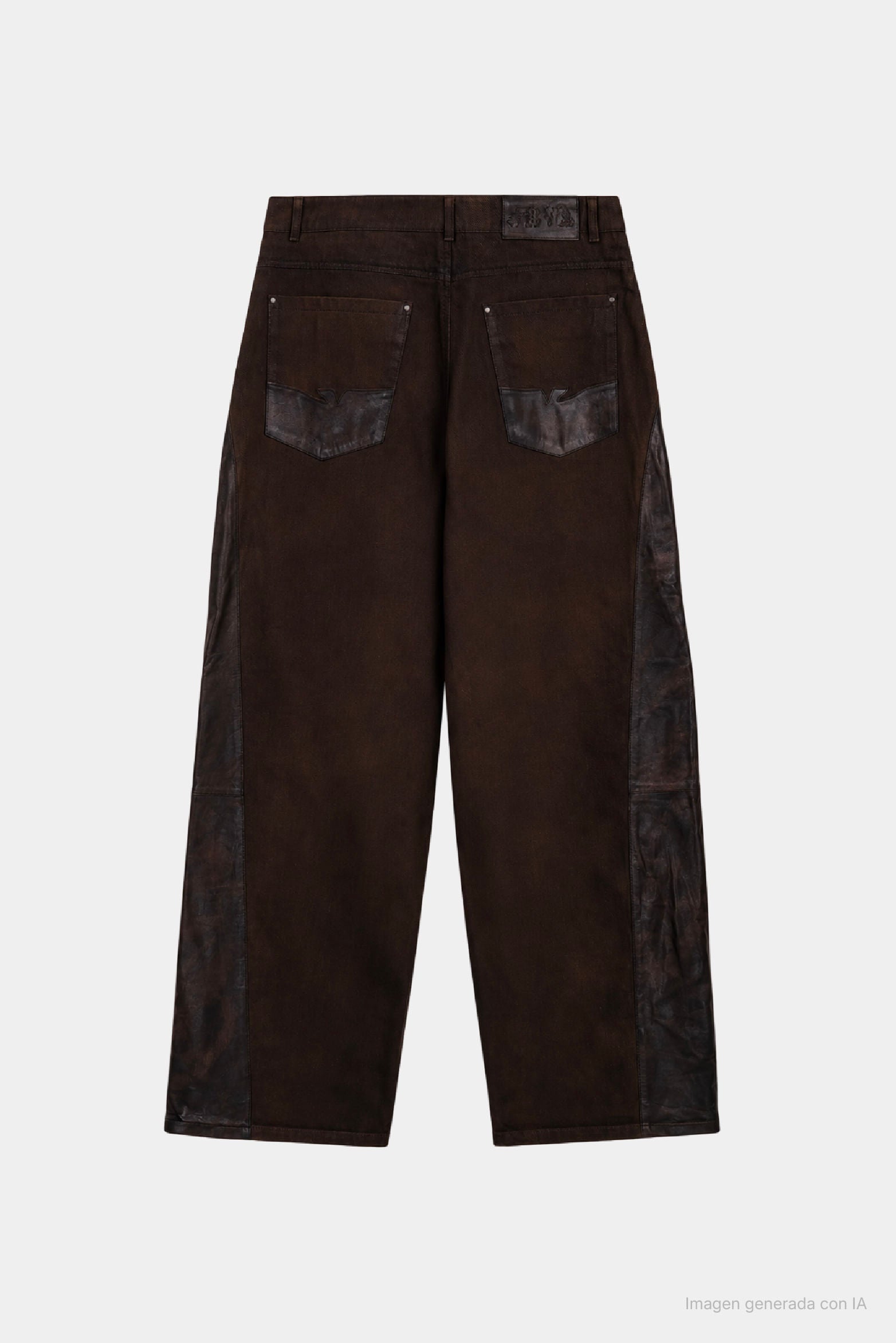 Women's Leather & Denim Barrel Jeans