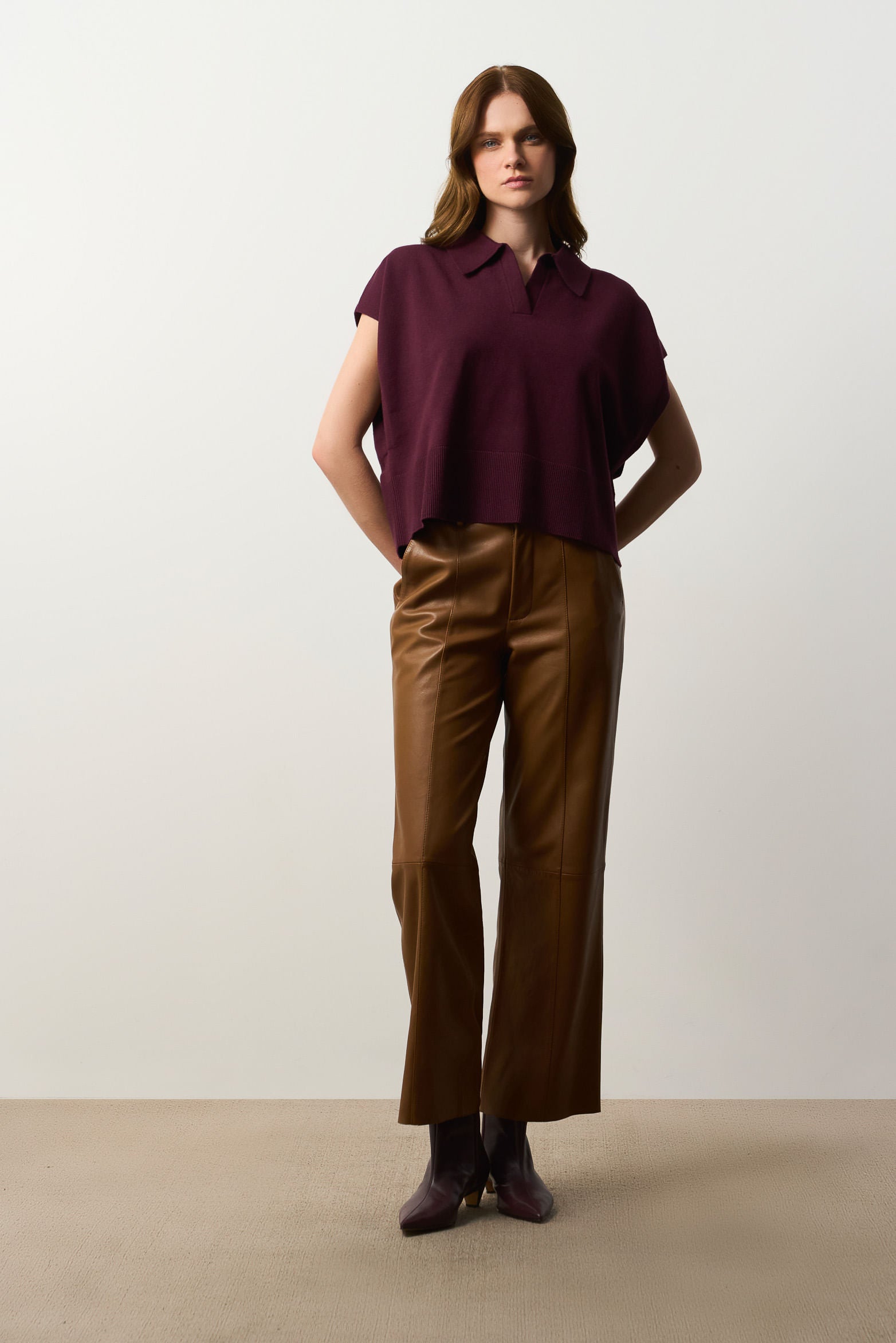 Boxy-silhouette knit polo for women Bora