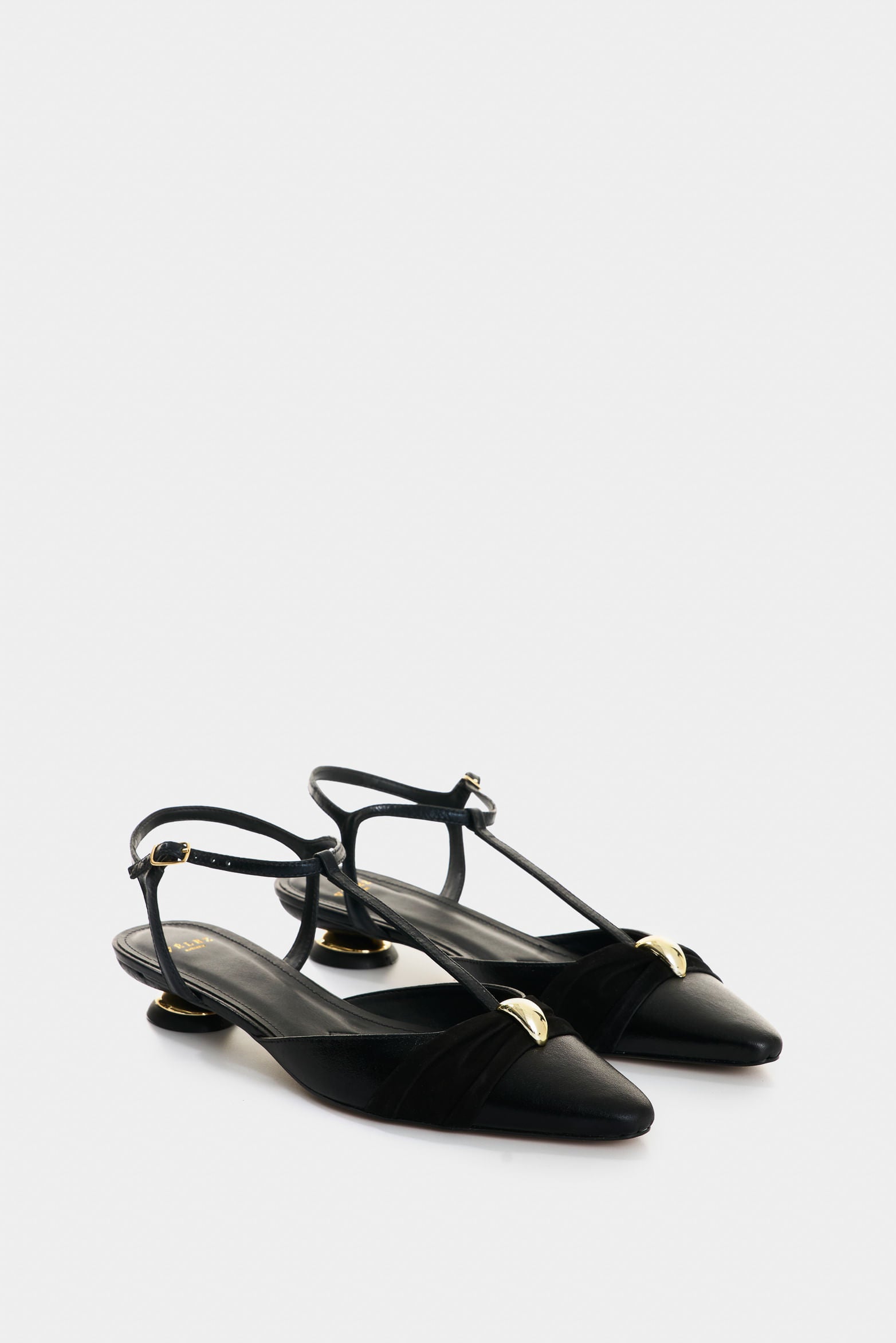 Kiwa slingback leather flats for women