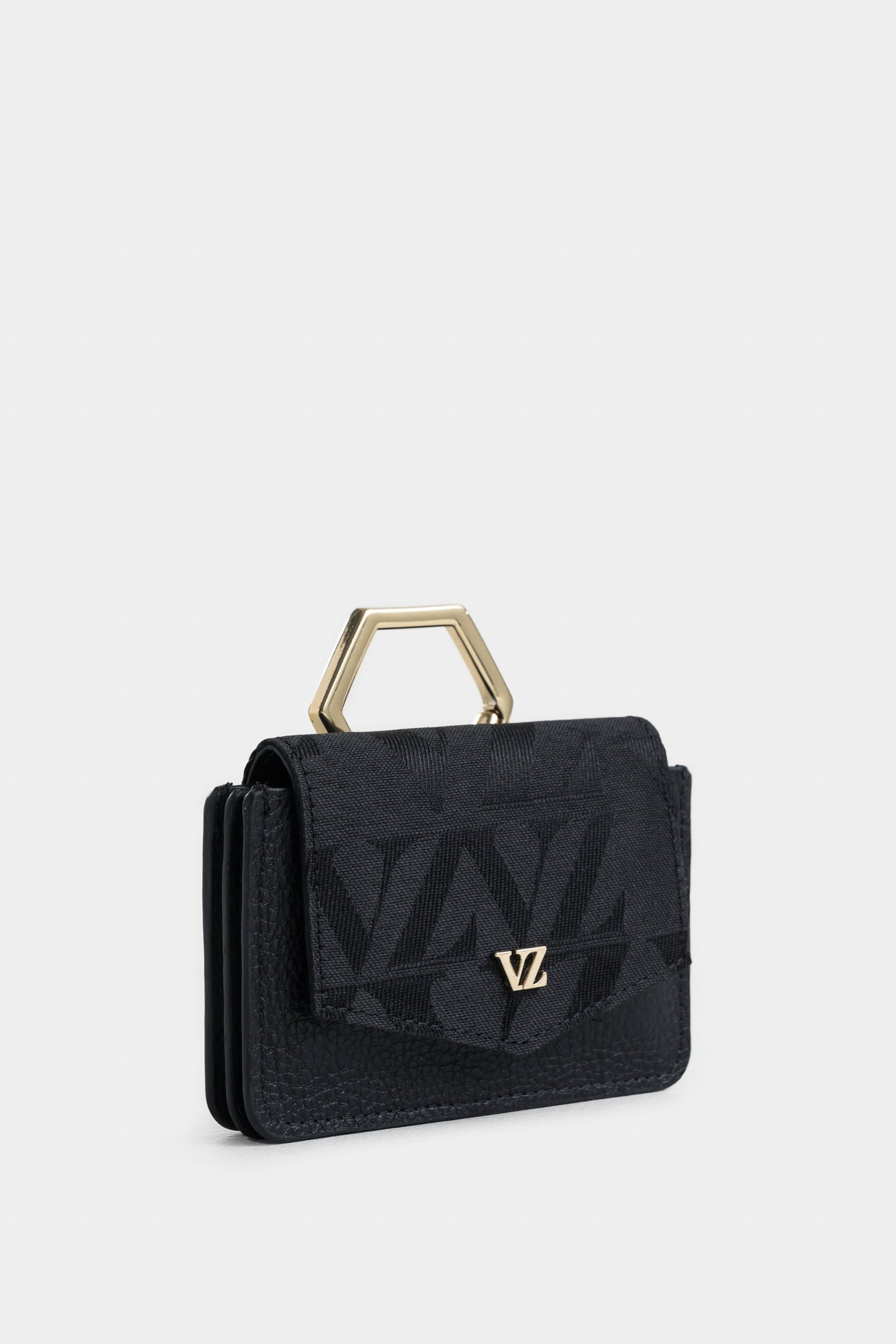 Arabia Leather and Canvas Card Holder for Women, Monogram