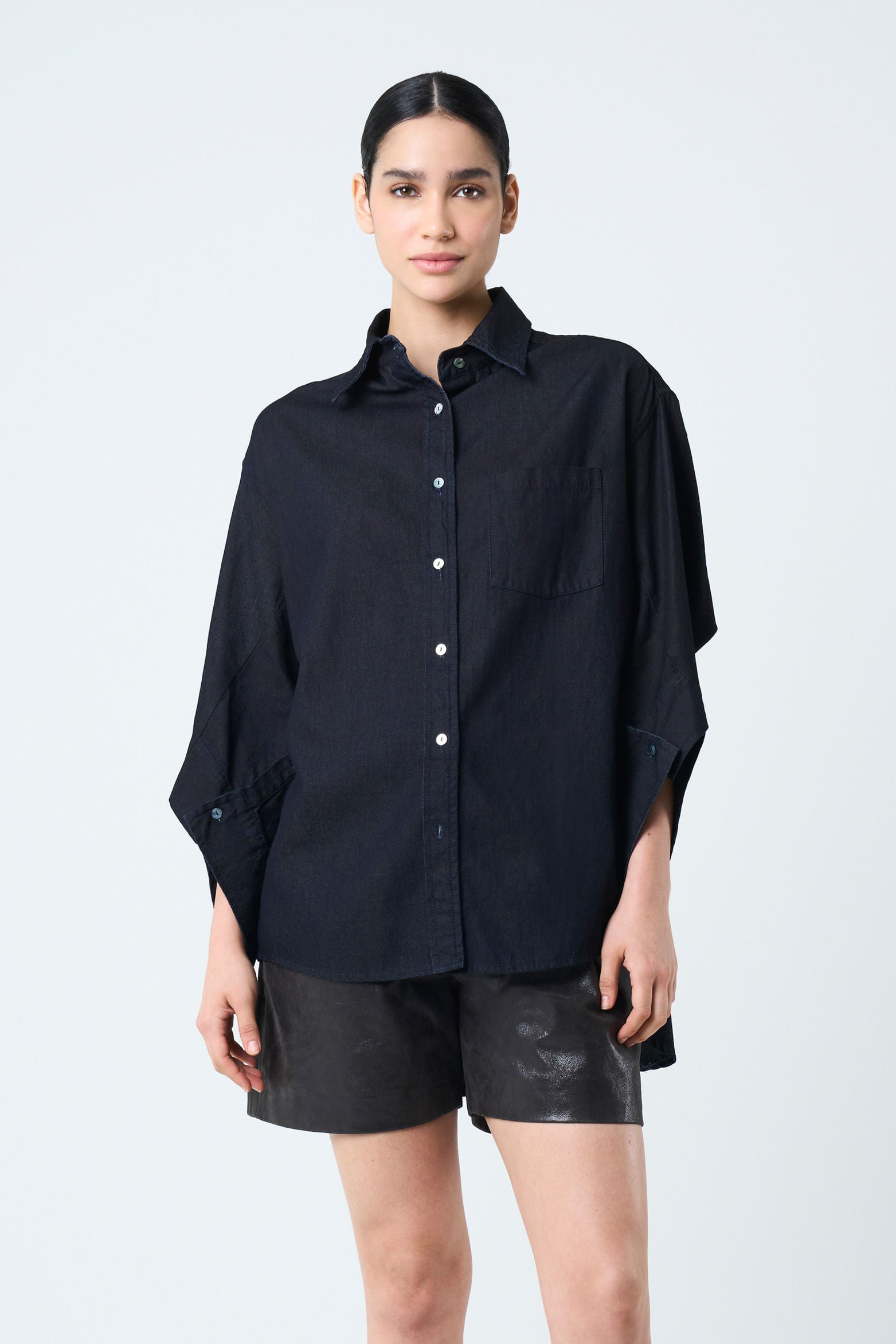 Vega waxed-effect women's shirt