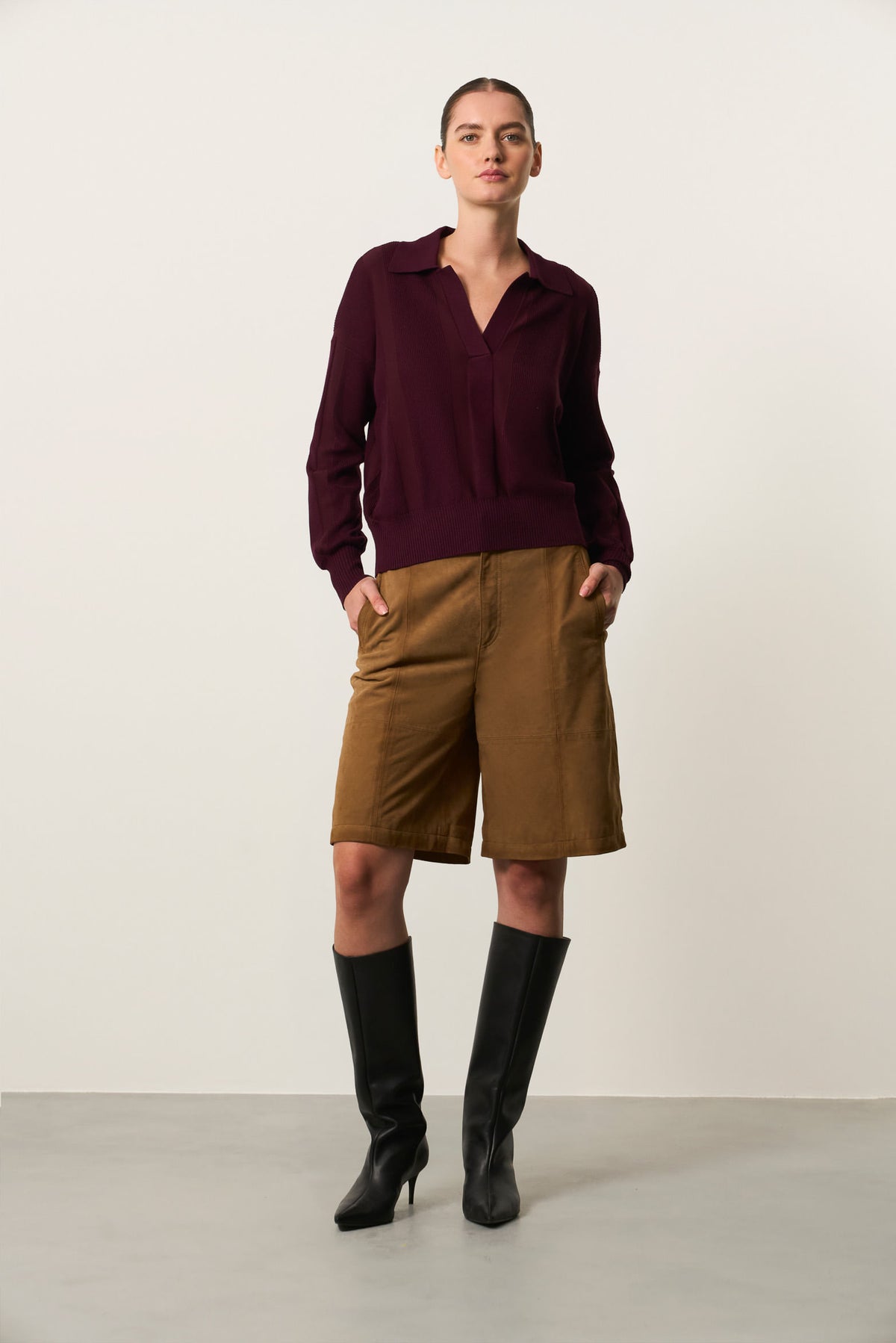 Women's Ambe Long-Sleeve Knit Polo