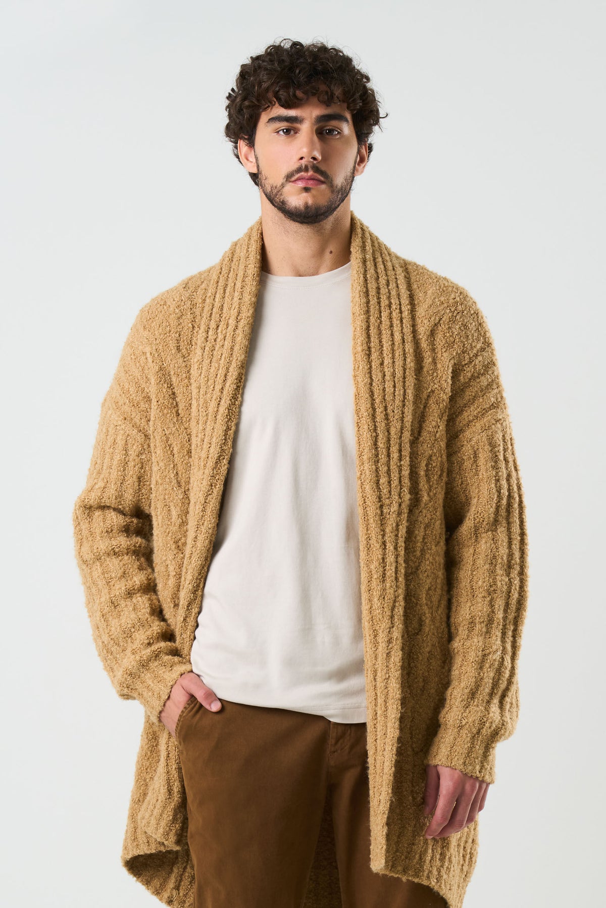 Ribbed cardigan for men Selva