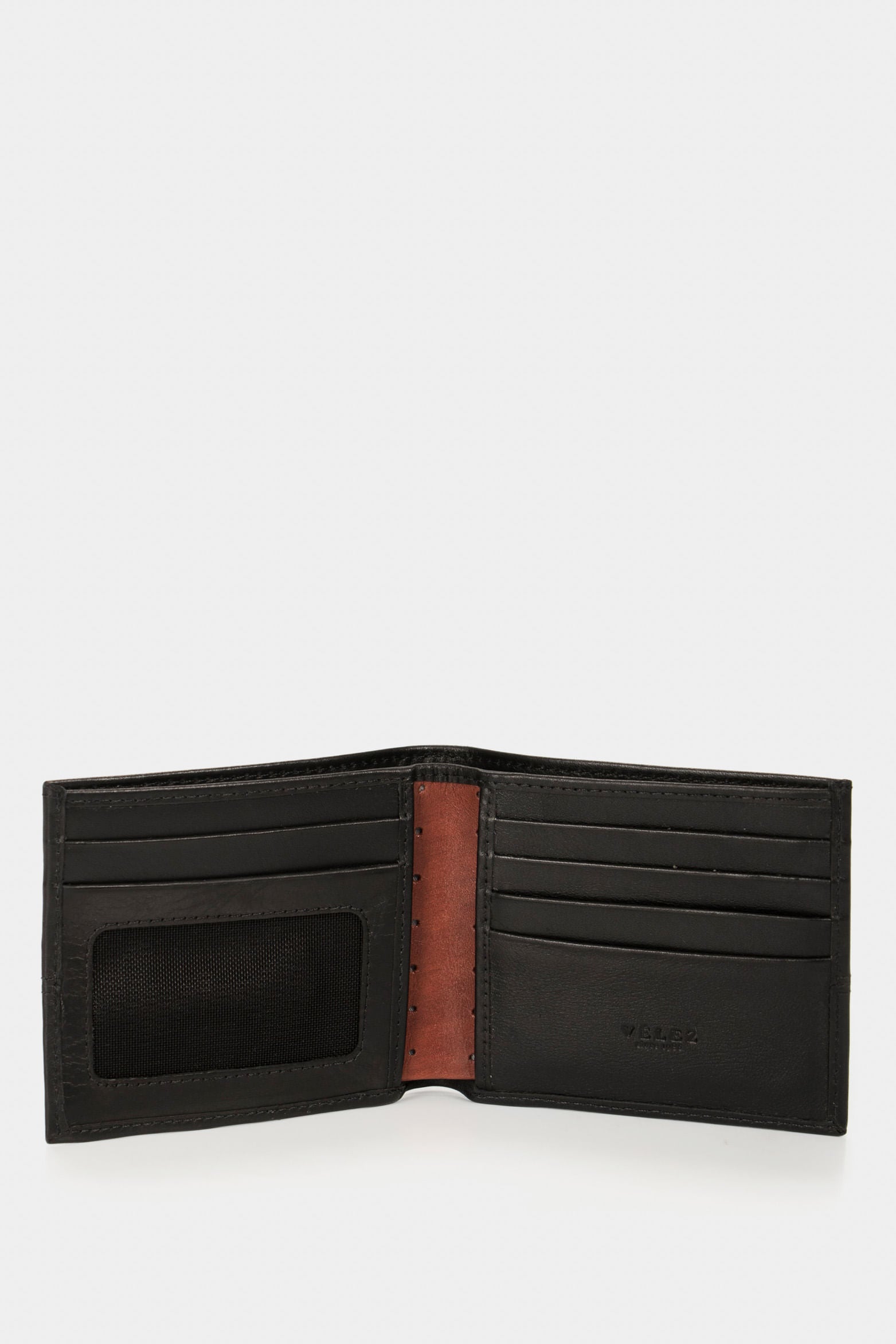 Insert Contrast Leather Wallet in Black