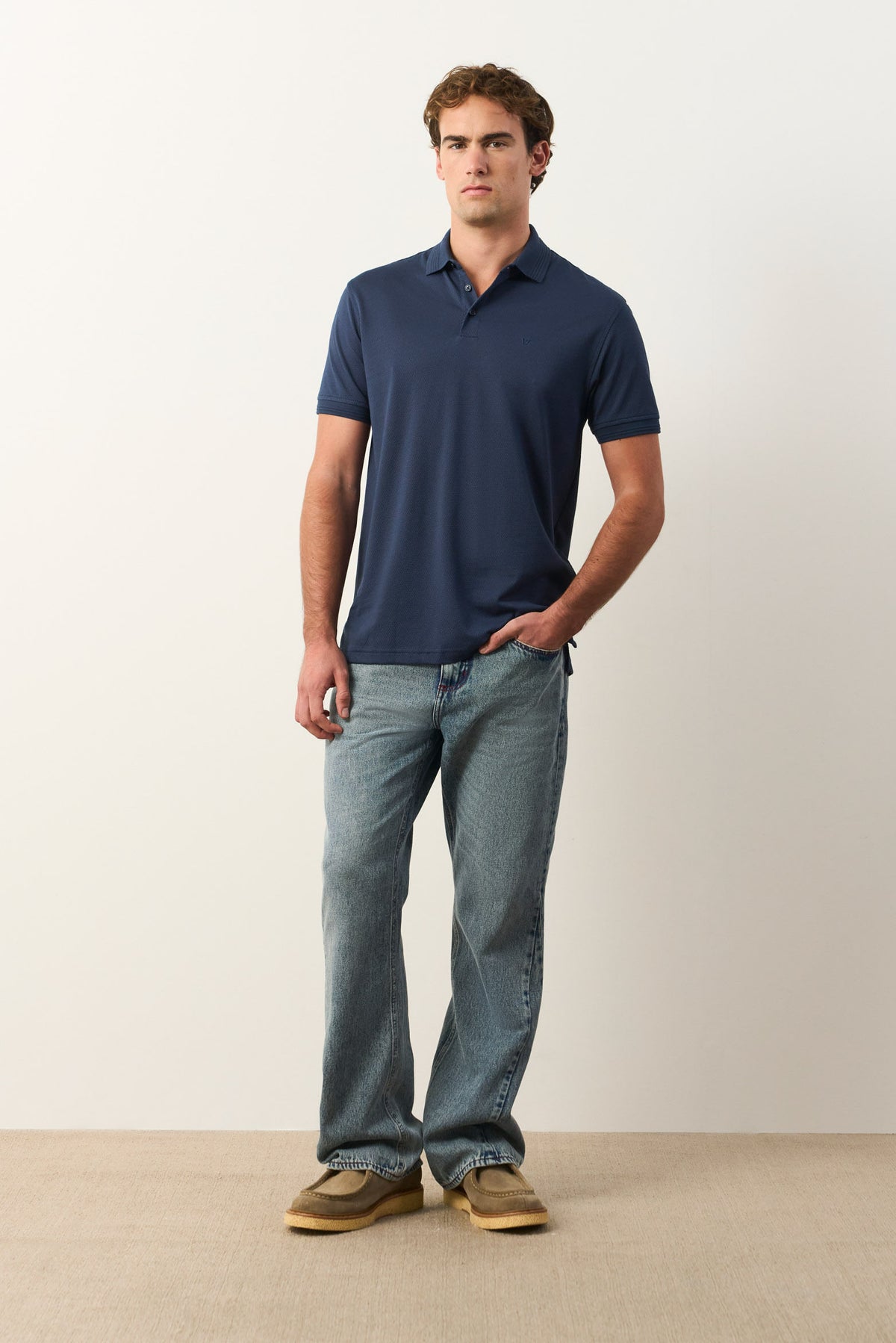 Men's Lucca Textured Short-Sleeve Polo
