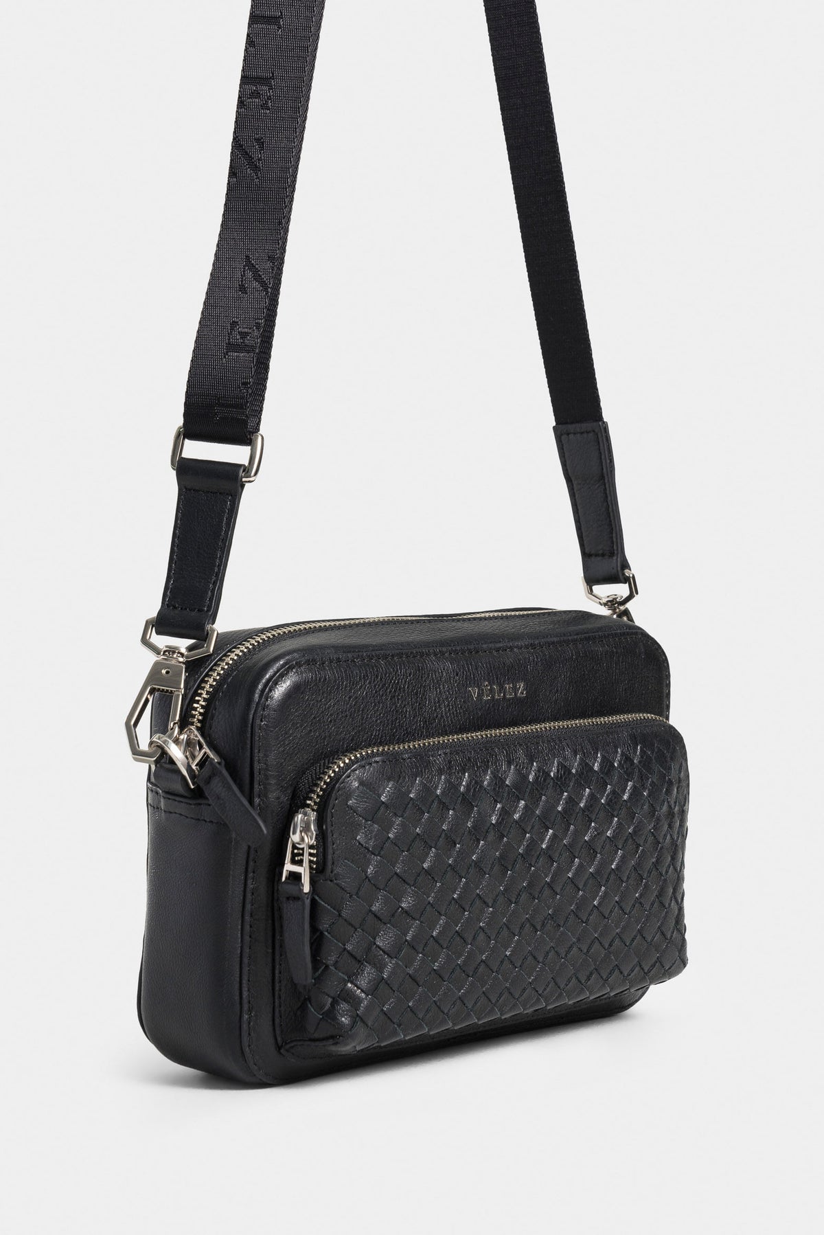Woven leather crossbody bag for men Kansas