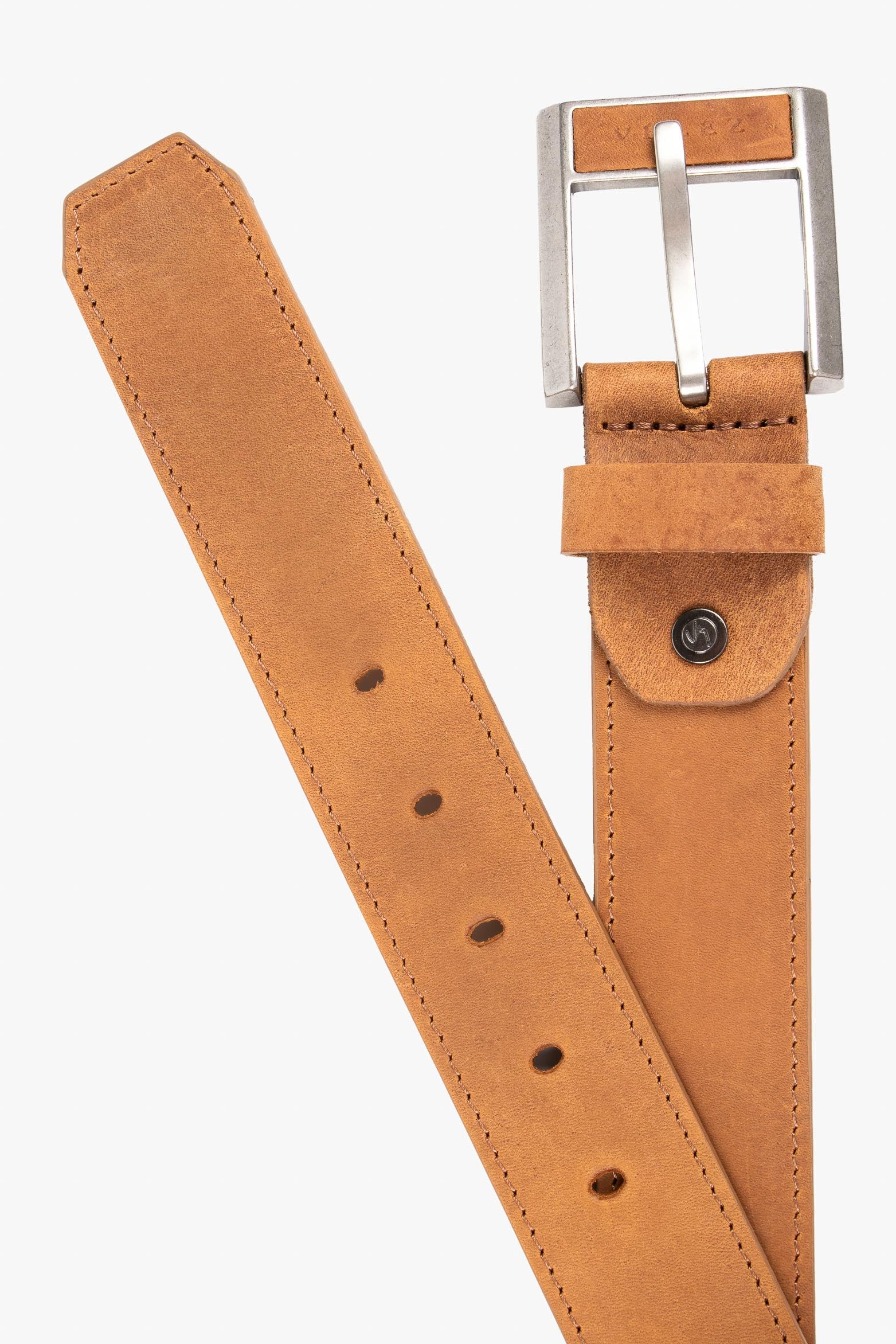 Cyclonde Single-Sided Belt in Smooth Honey-Colored Leather