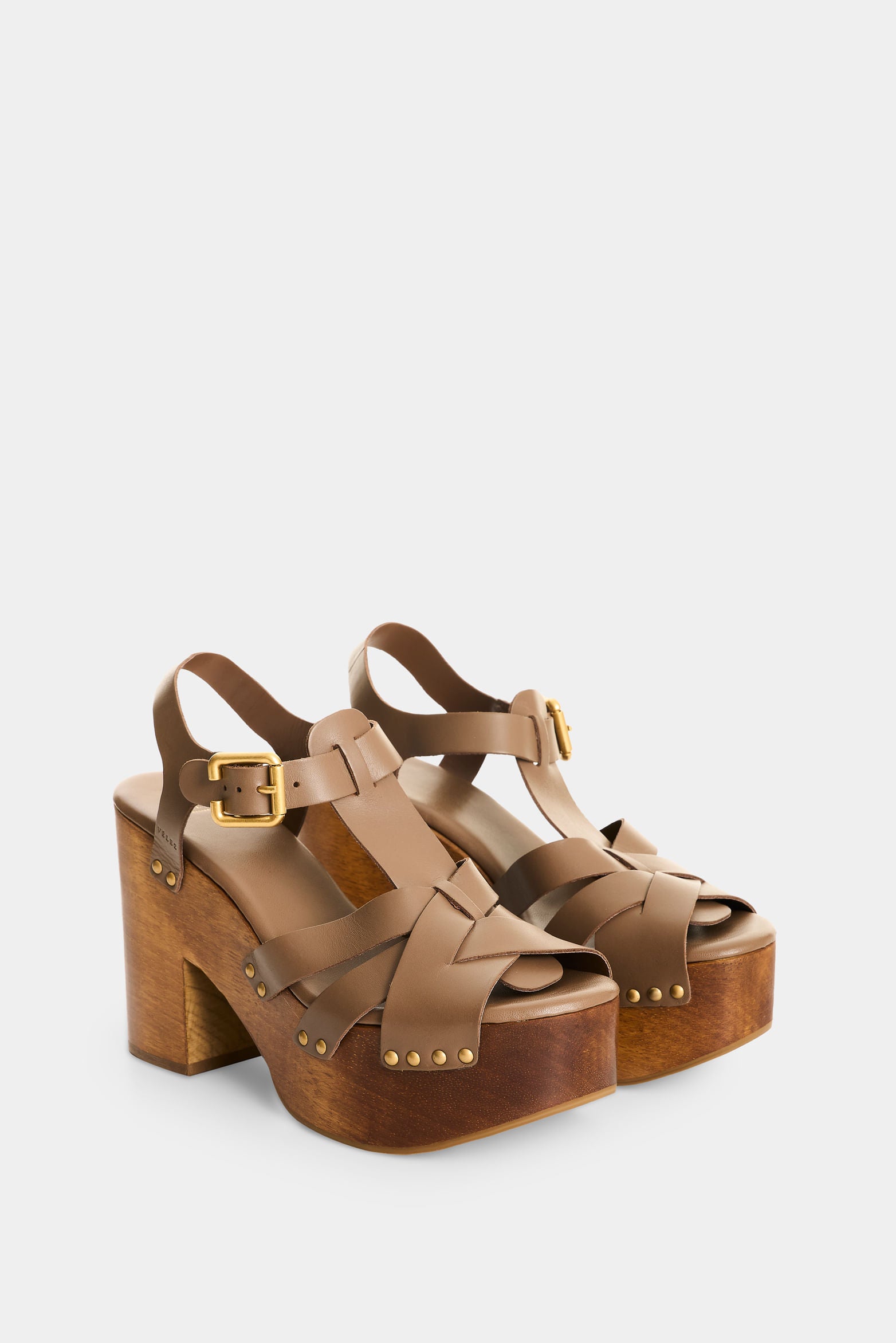 Suede leather heeled sandal for women Rio