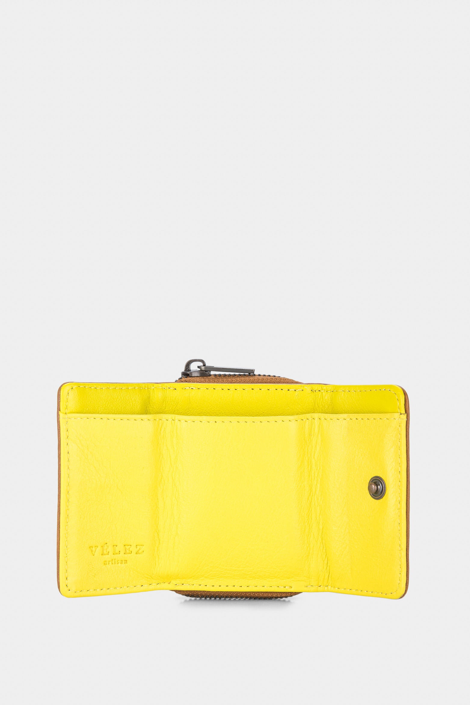 Women's Tropical Leather Coin Purse with Brooch and Zipper