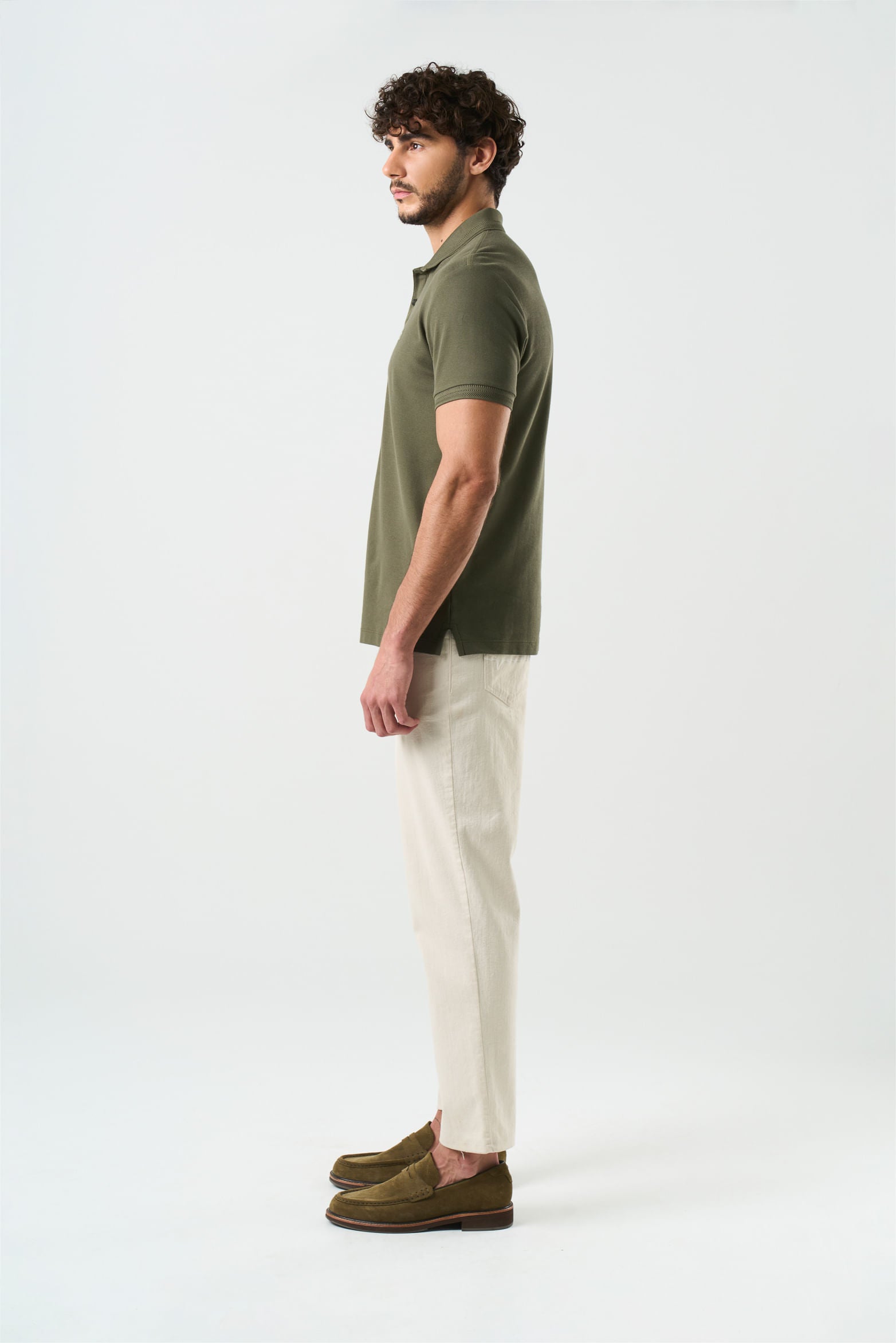 Essential short-sleeve polo for men textured