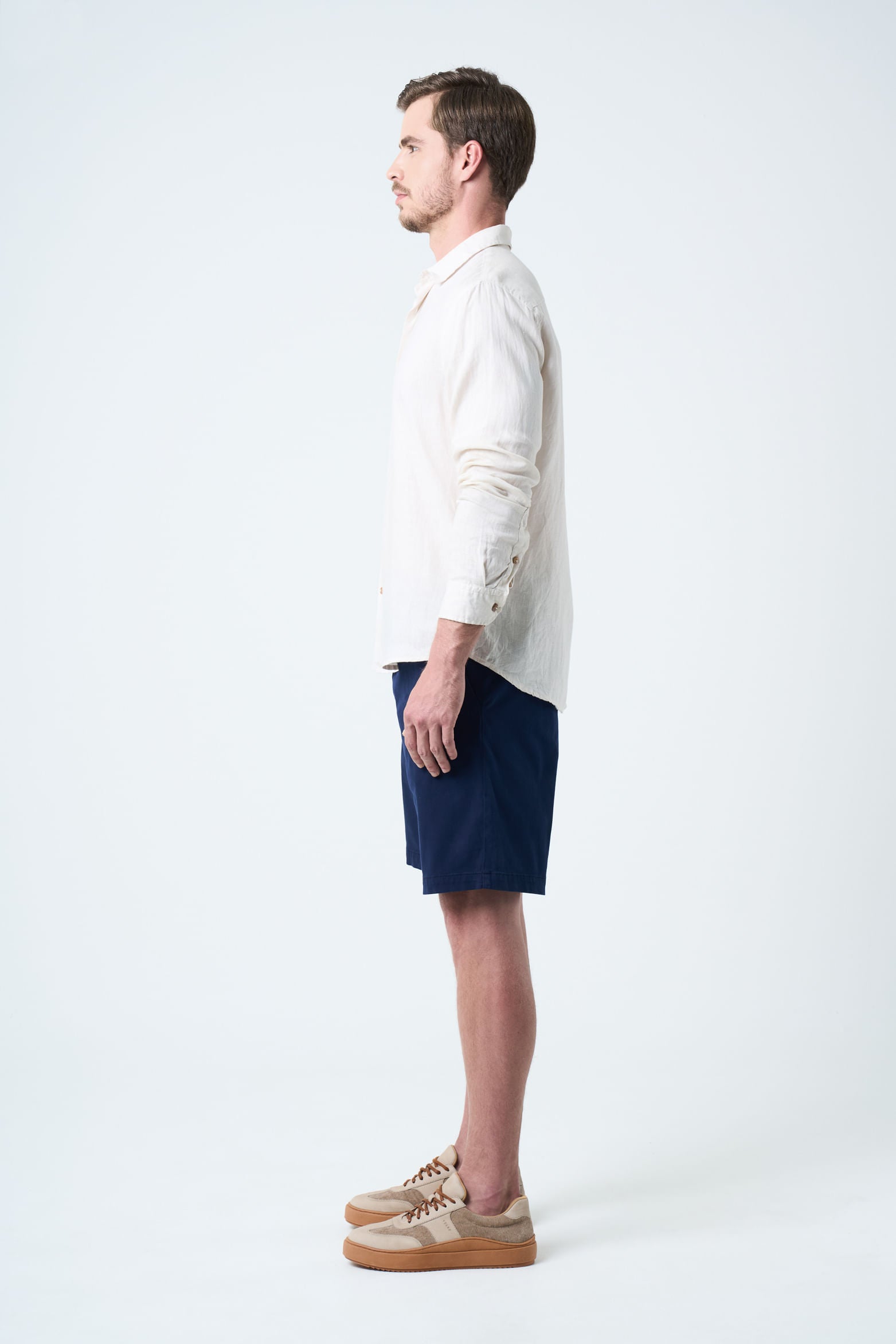 Marfil Linen Bermuda Shorts for Men Wide Fit