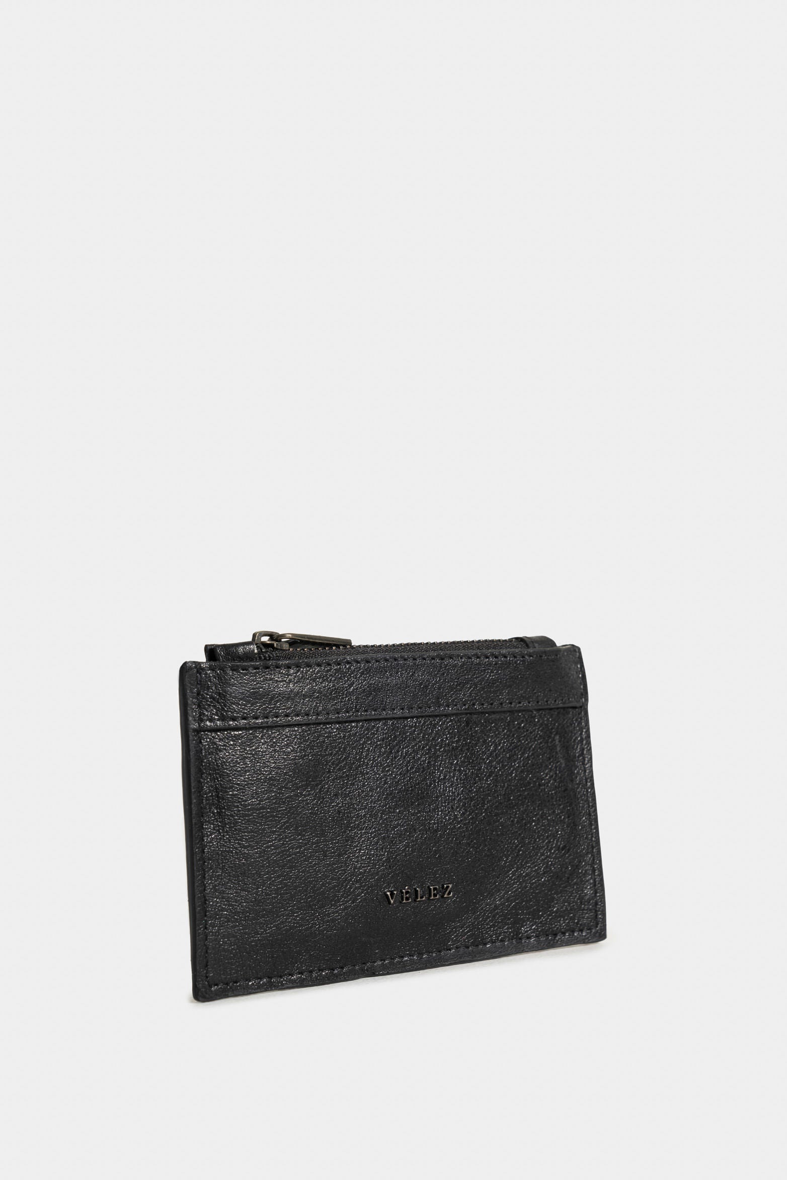 Uyuni Leather Document Holder for Women with Zipper Black