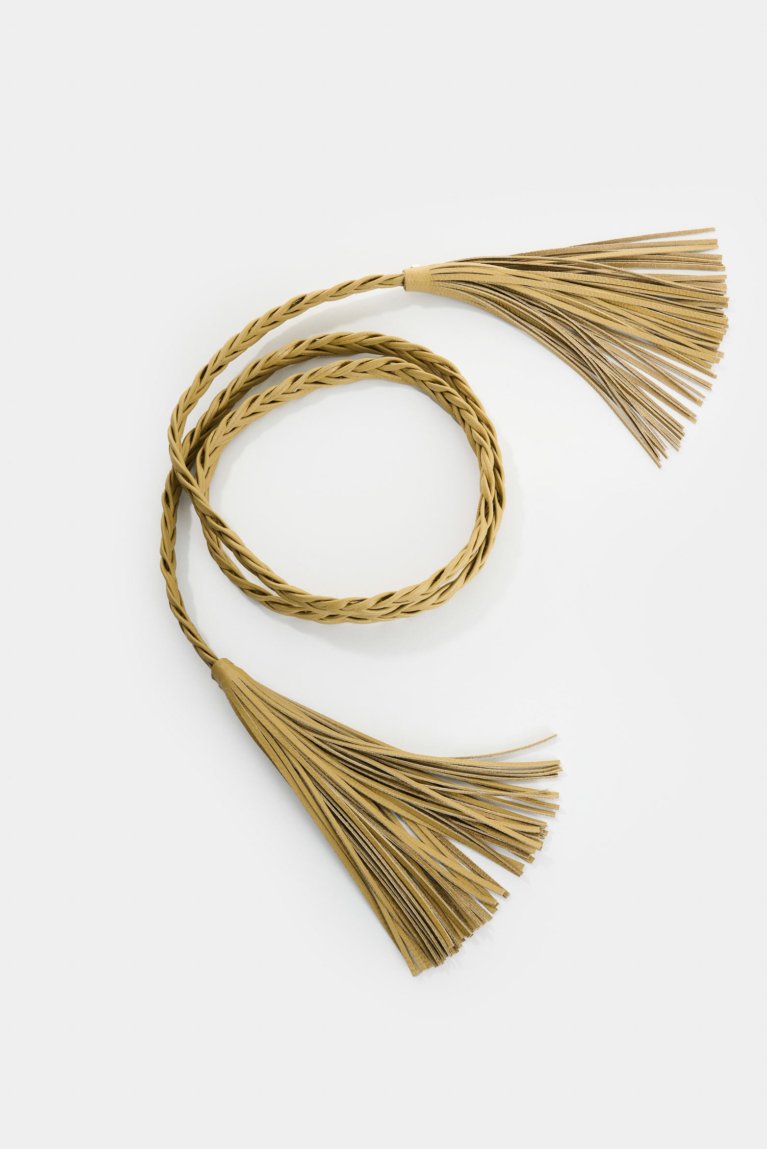 Kiwa braided single-face leather belt for women