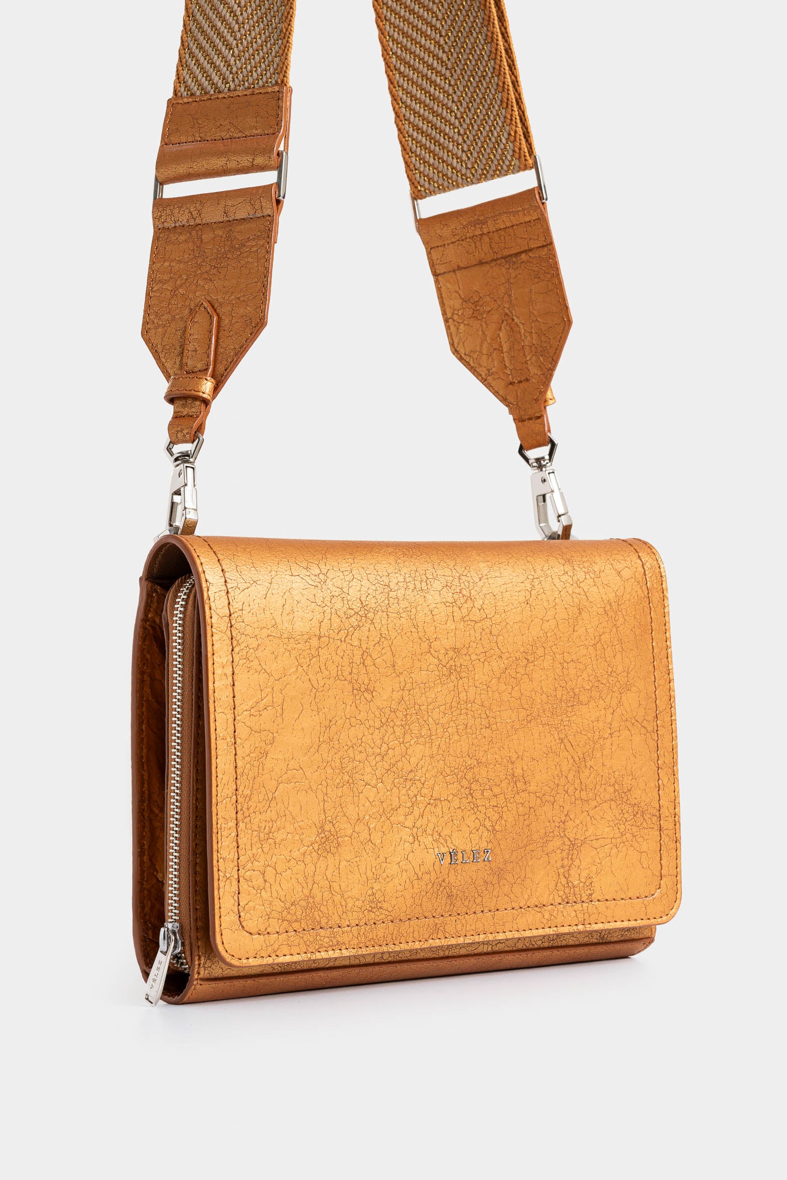 Bowling Abi Leather Bag with Braided Strap