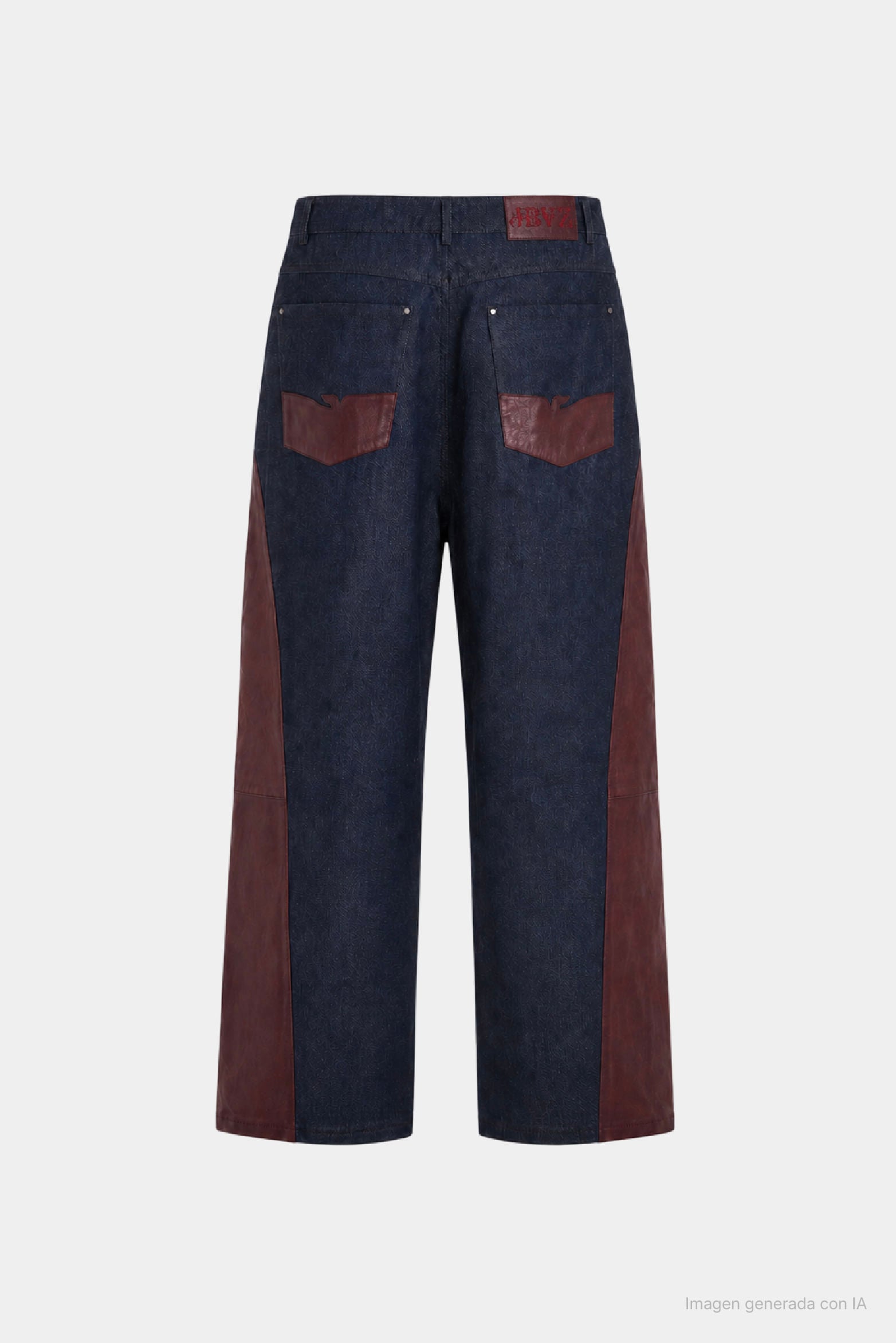 Women's Leather & Denim Barrel Jeans