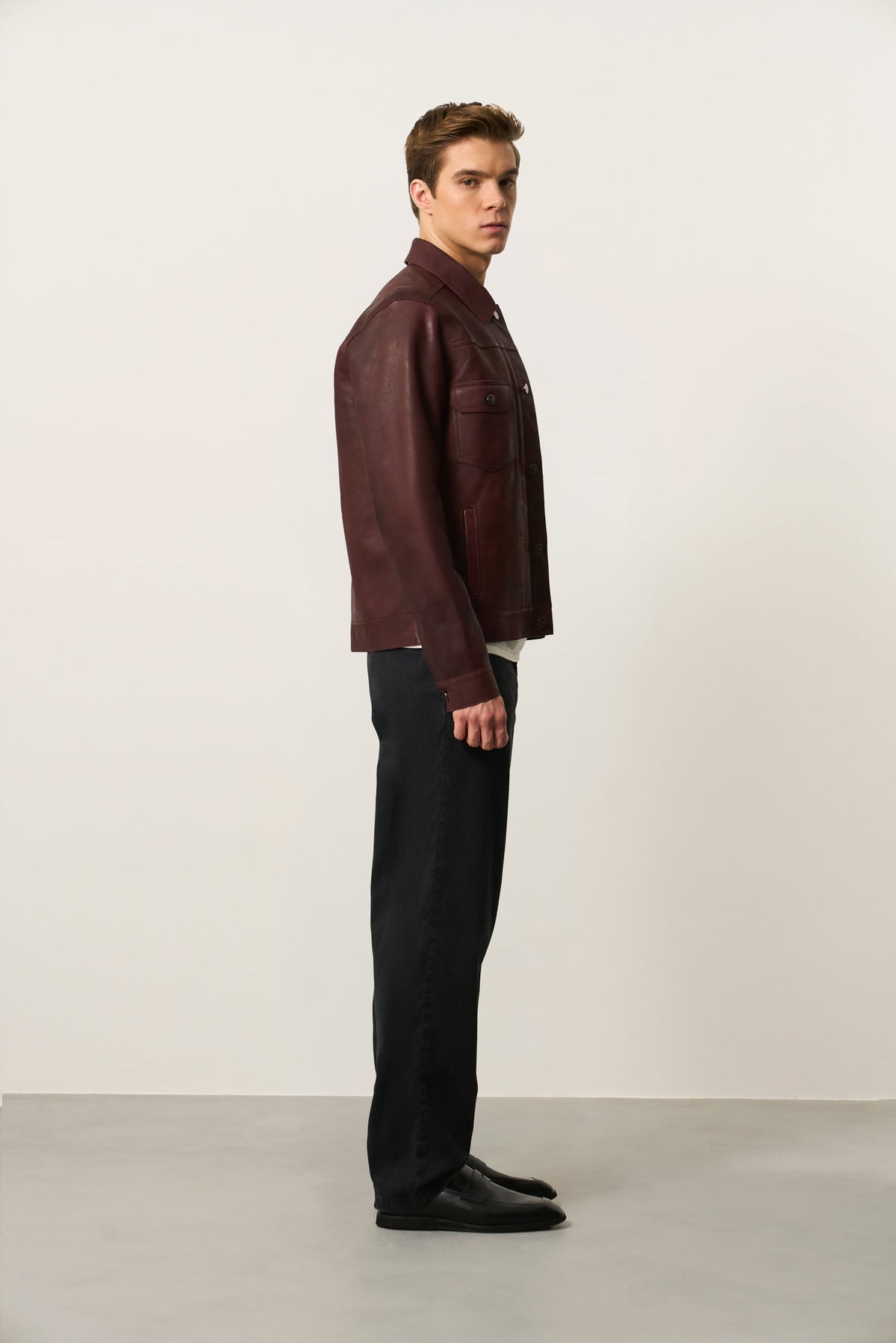Men's Paraná Distressed Leather Trucker Jacket