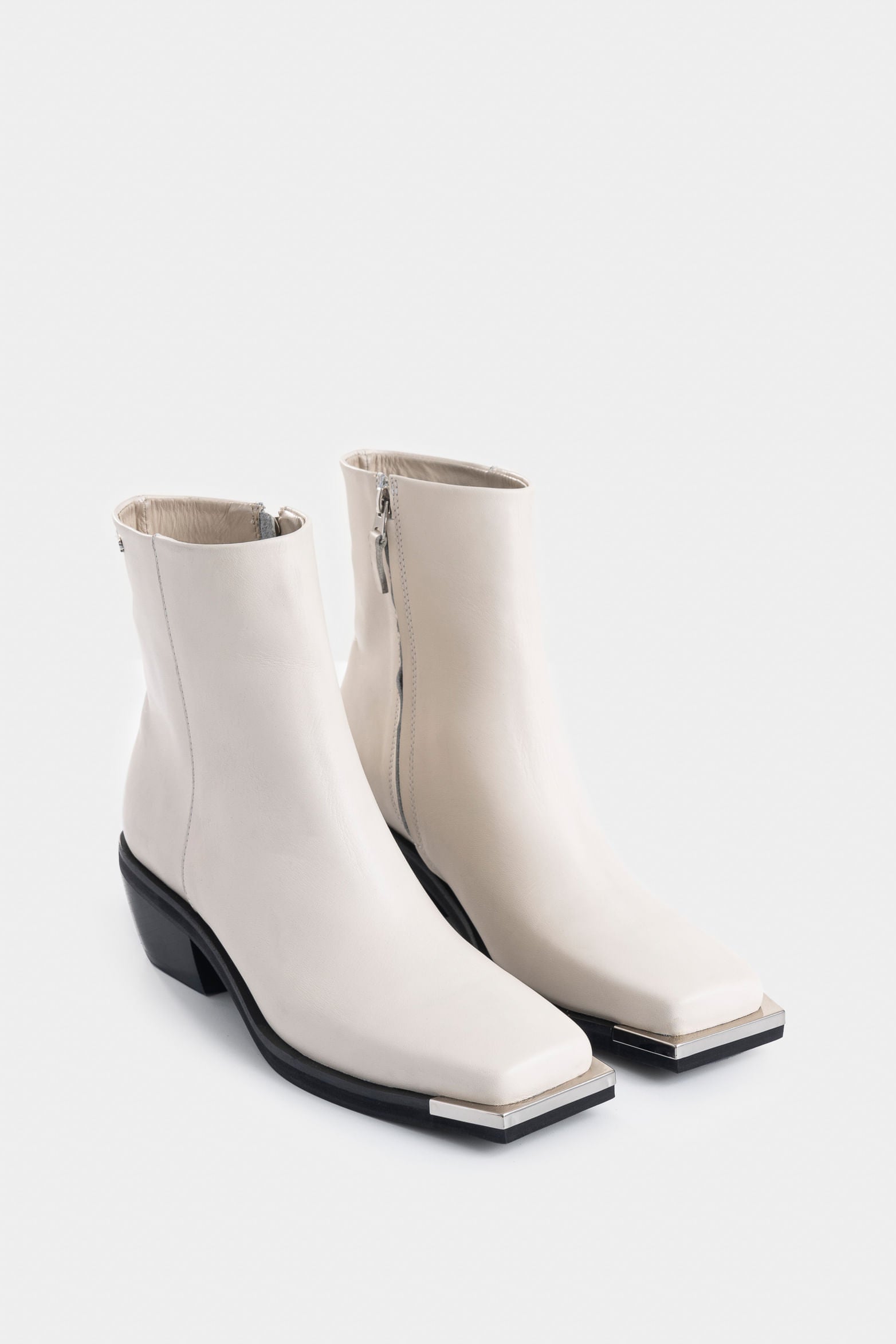 Magena Square-Toe Leather Ankle Boots for Women