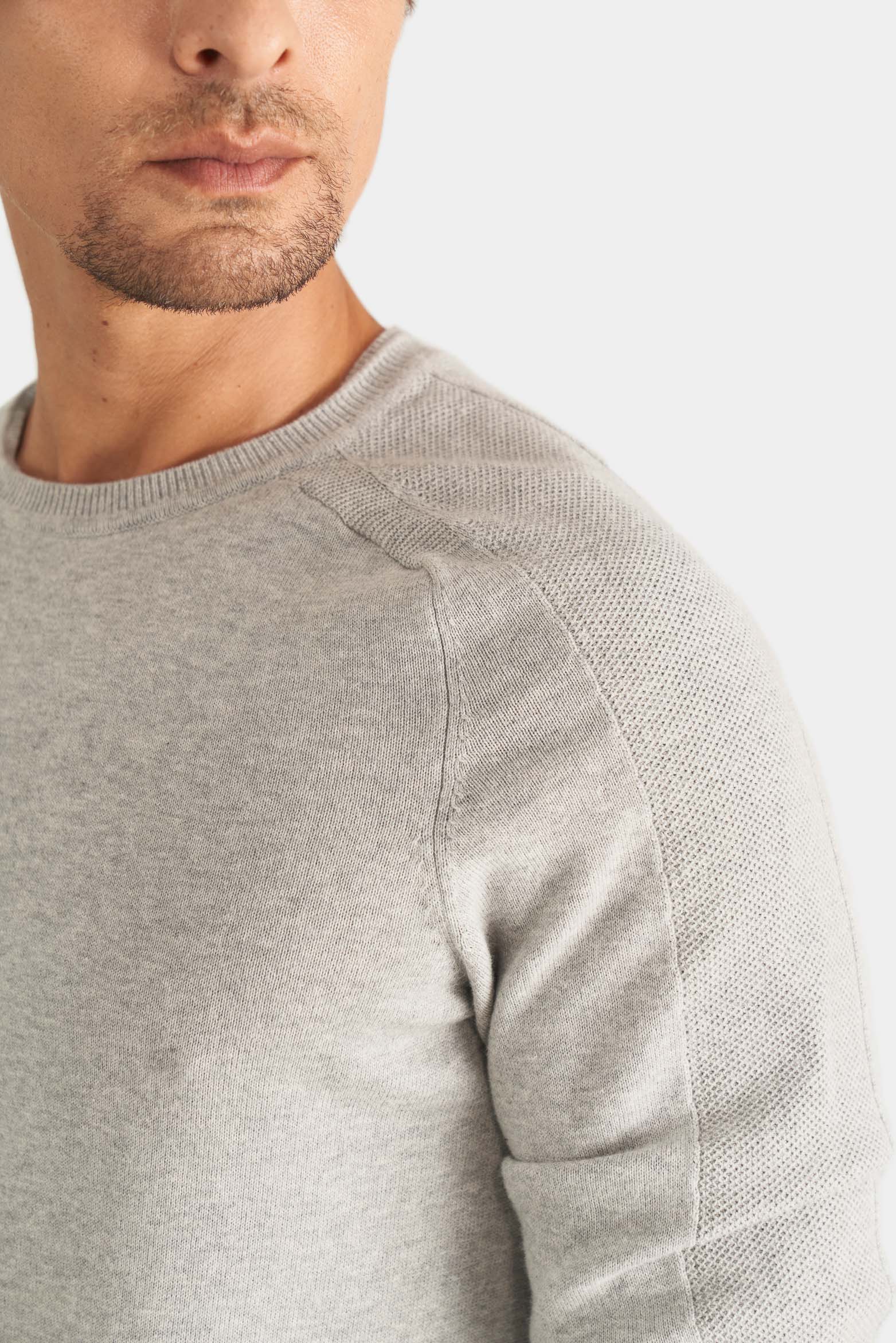 Men’s Cotton Knit Sweater with Raglan Sleeves