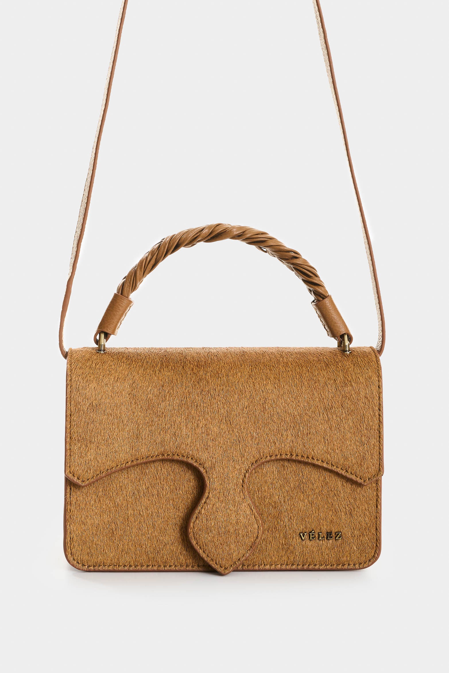 Garniel hair-on leather crossbody bag for women