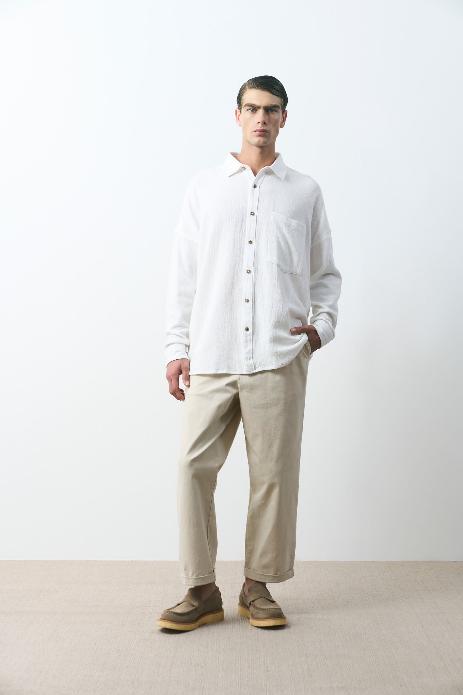 Kiwa long-sleeve oversized shirt for men
