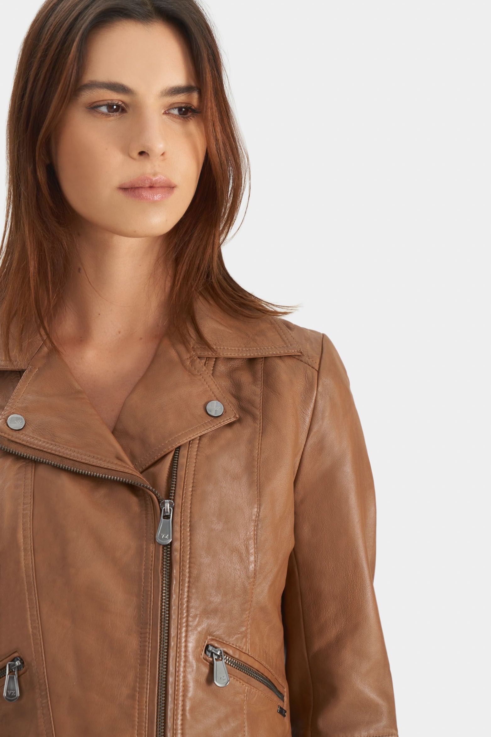 Women’s Island Biker Jacket in Honey Leather